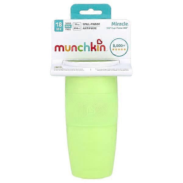 Munchkin, MiracleÃÂÃÂÃÂÃÂ® 360ÃÂÃÂÃÂÃÂ° Cup, 18 Months+, Light Green, 14 oz (414 ml)