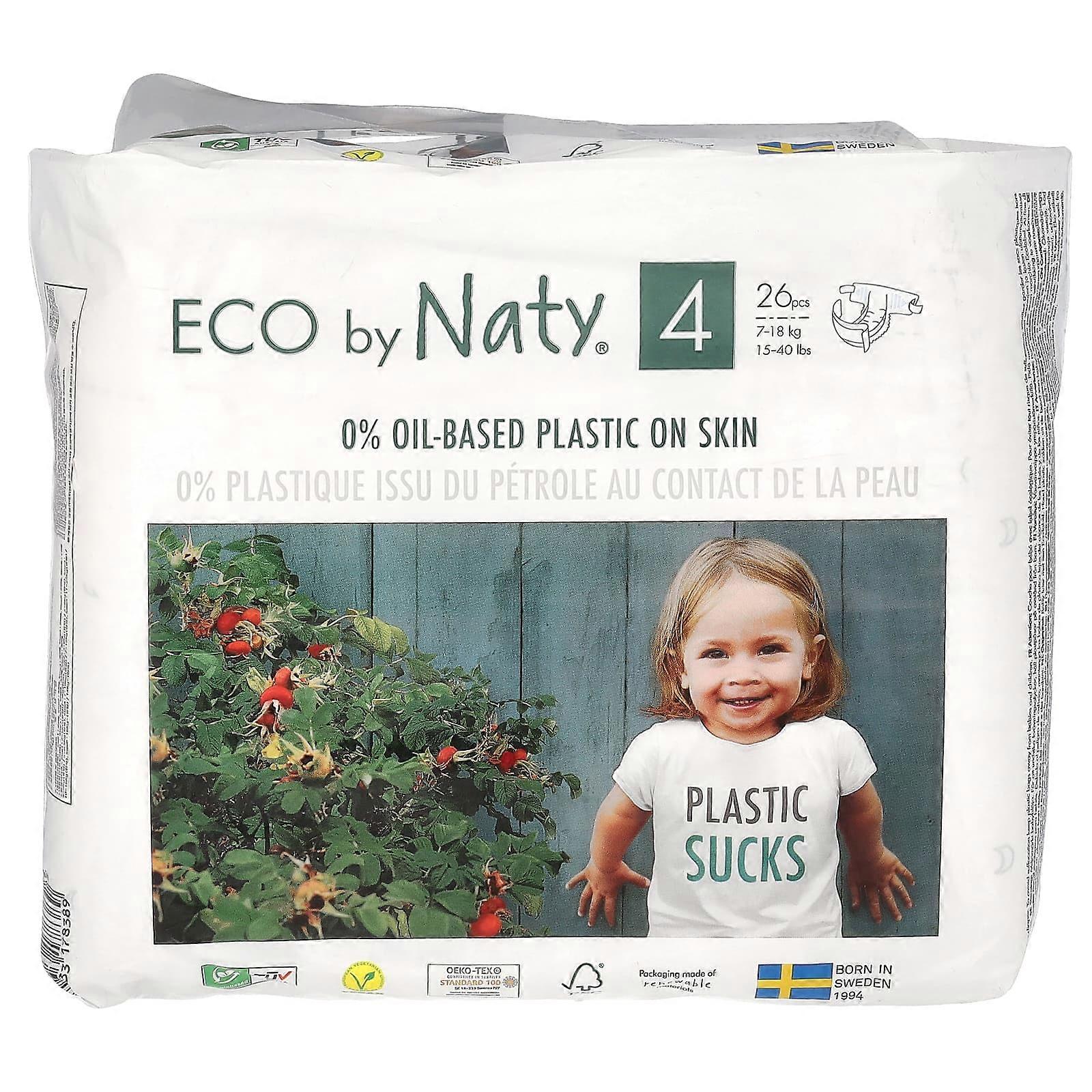 Eco Diaper, Size 4, 15-40 lbs (7-18 kg), 26 Diapers