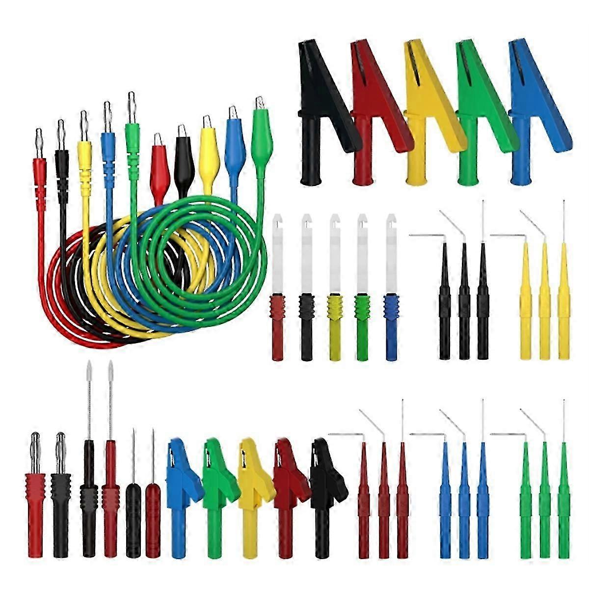41PCS Multimeter Test Lead Kit 4MM Banana Plug to Alligator Clip Test Lead with Wire Piercing Probes