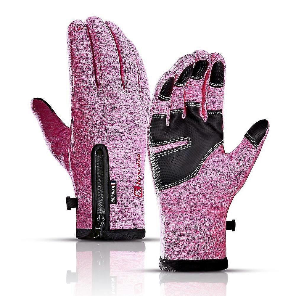 Vinter termiska fleece pekskärm handskar Mjuka fleecehandskar Kallt väder för cykling vandring Camping Skidåkning