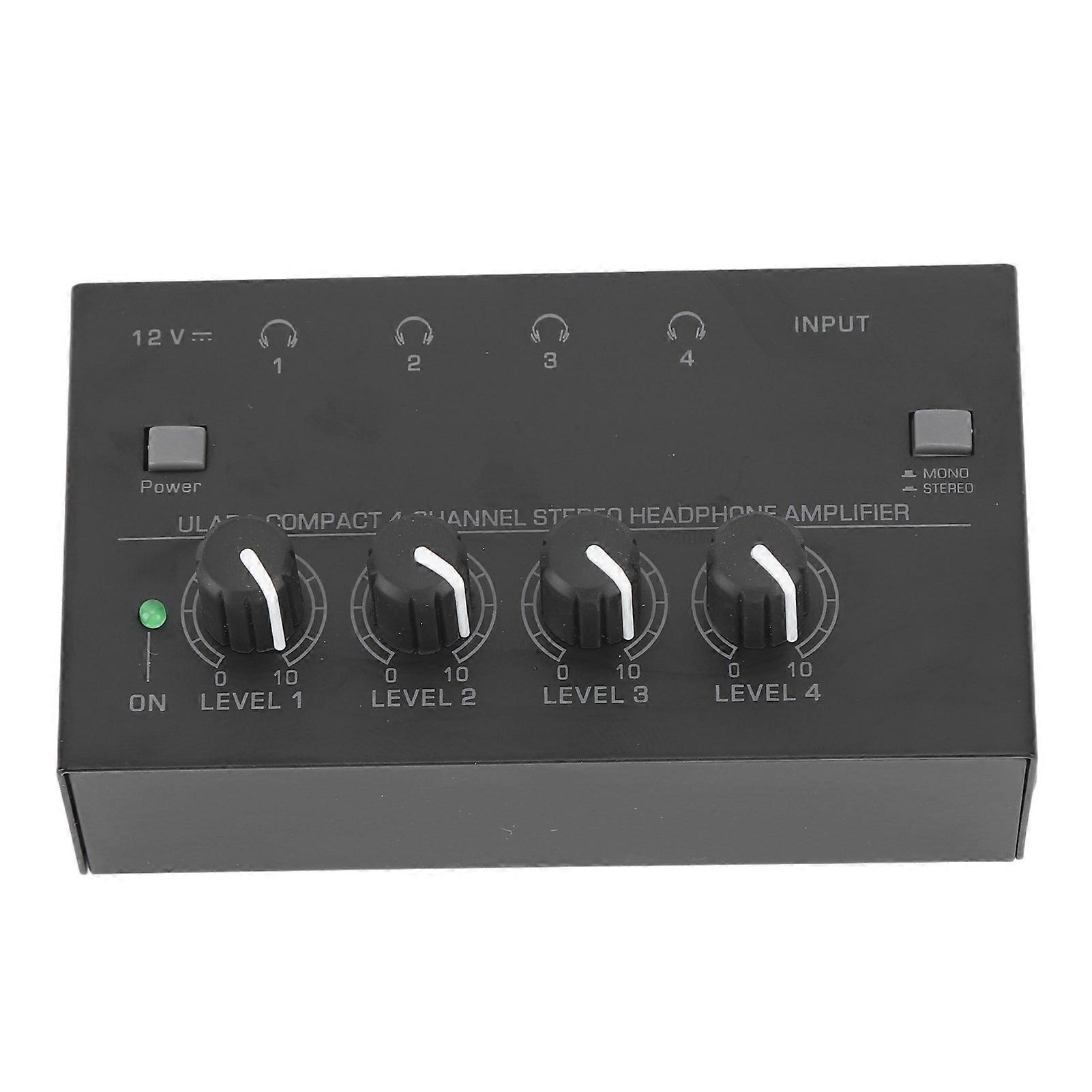 Professional Sound Mixer 4 Channel Listening Headphone Amplifier HA400p for Clubs Bars 100‑240V US Plug 