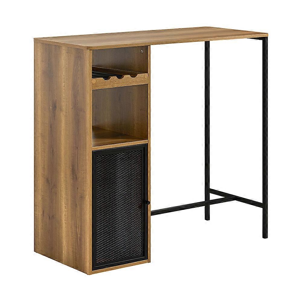 Kitchen Breakfast Bar Table Dining Table Coffee Bar with Various Storage Compartments and Wine Rack,SoBuy FWT97-PF