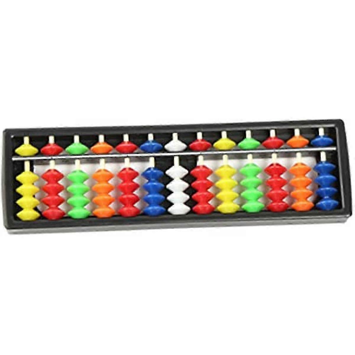 Plastic Abacus with Colorful Beads: 13 Rods Arithmetic Soroban for Kids - Educational Calculating Tool