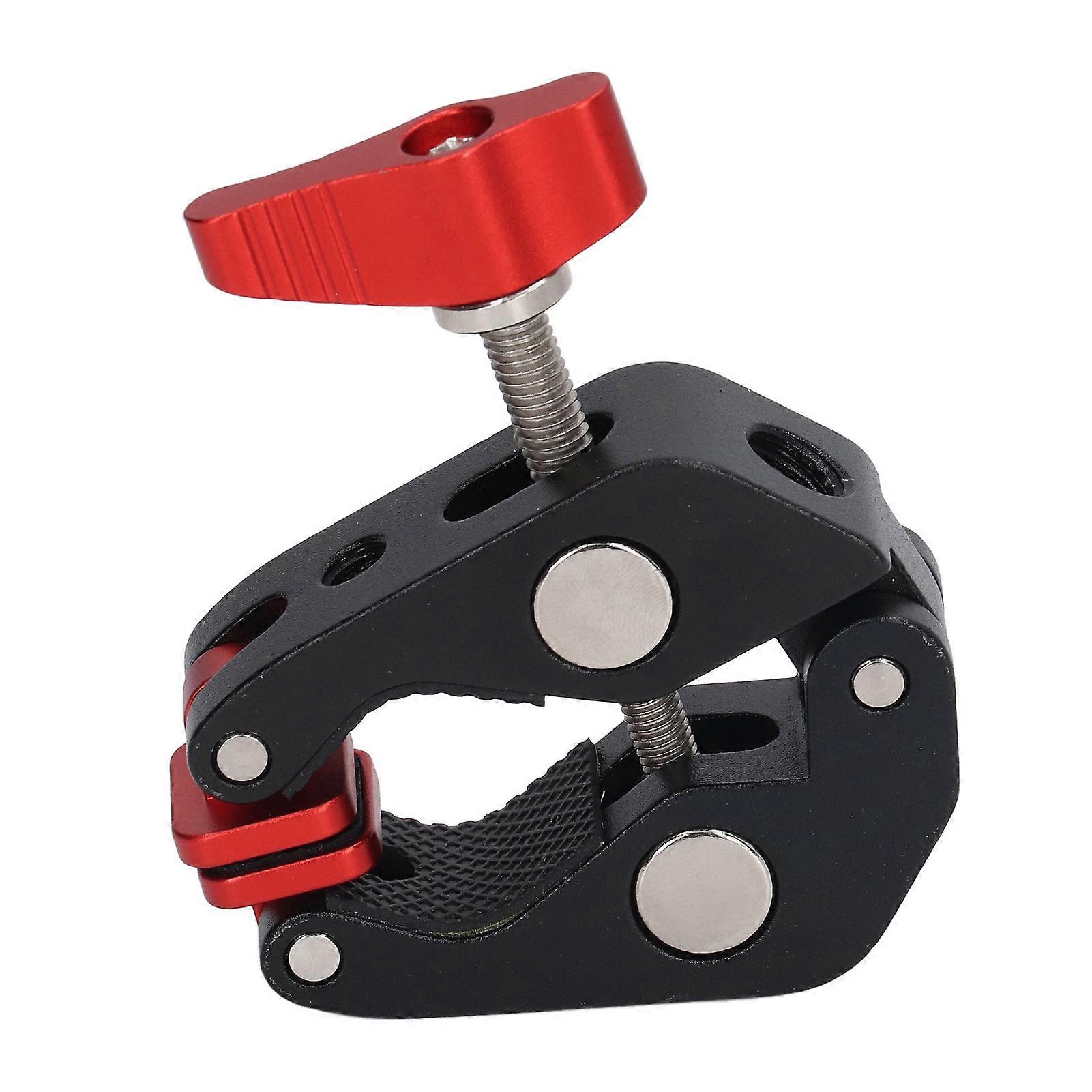 Super Clamp Red Crab Clamp Aluminium Alloy Silicone Cushion Drop Resistant Camera Clamp with 1/4 3/8 Screw Holes