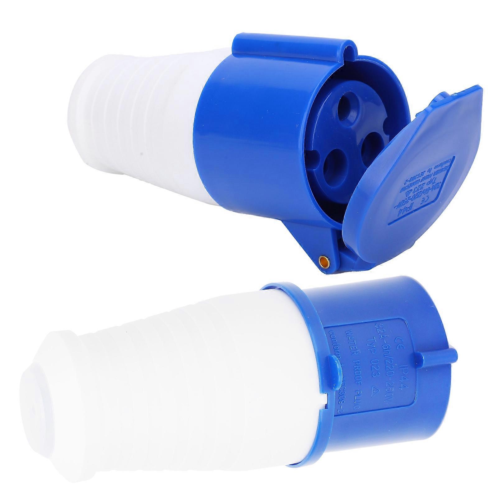 2Pcs Industrial Plug Connector Set 3Pin 1Phase ExplosionProof Waterproof 32A 220250V