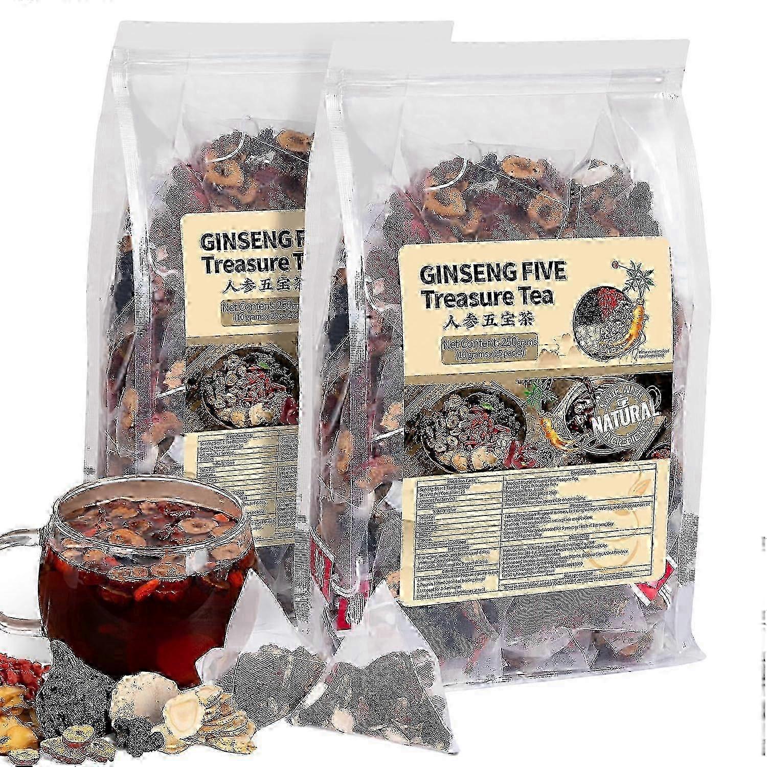 Ginseng Five Treasures Tee Munuaisten sävyttävä tee Kiinalainen yrttitee valmistus Luonnollinen orgaaninen mies ja nainen munuaiset ja myrkkyjä poistava tee arvokas