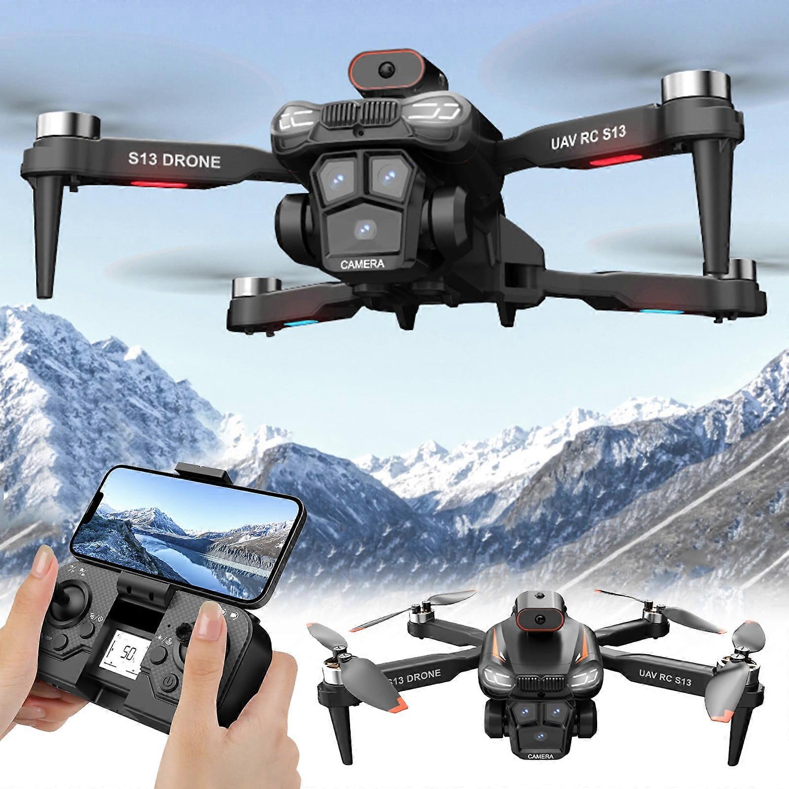 Staron FPV Drone with ESC Camera, Brushless Motor, Cool Lights, 2.4G RC Quadcopter with Altitude Hold & Obstacle Avoidance (Black)