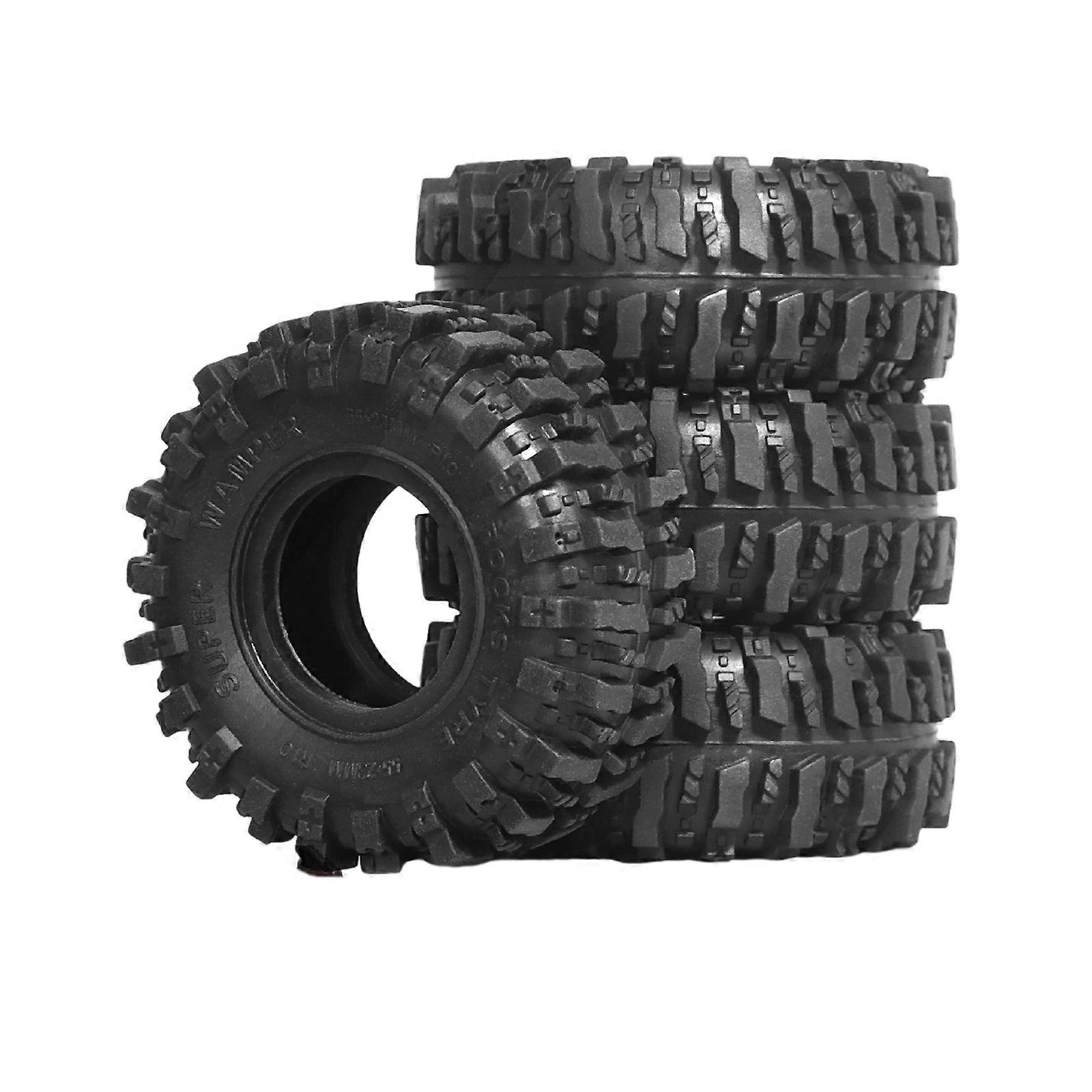 Pack Of 4 High Traction Remote Control Crawlers Tires With Strong Grip Pattern For 1/24 1/18 Scale Model Vehicle Multicolor