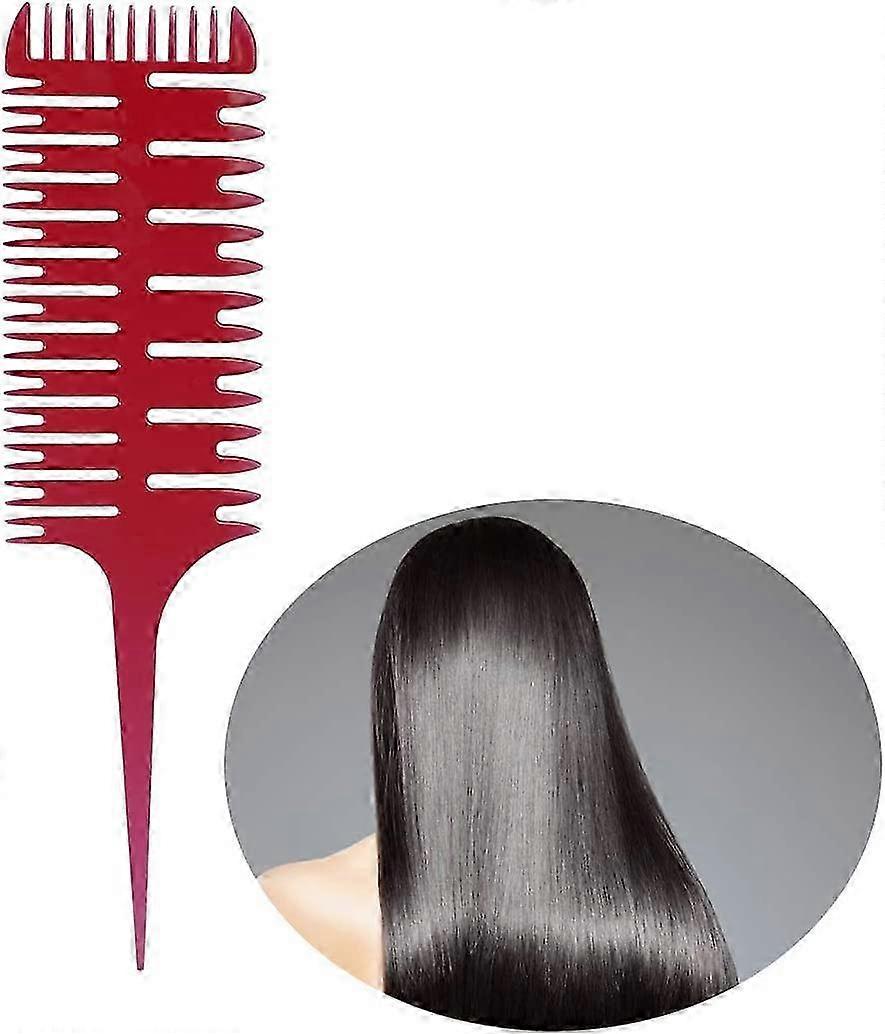 ZK- Double Sided Highlighter Comb for Coloring (Red) SZRH