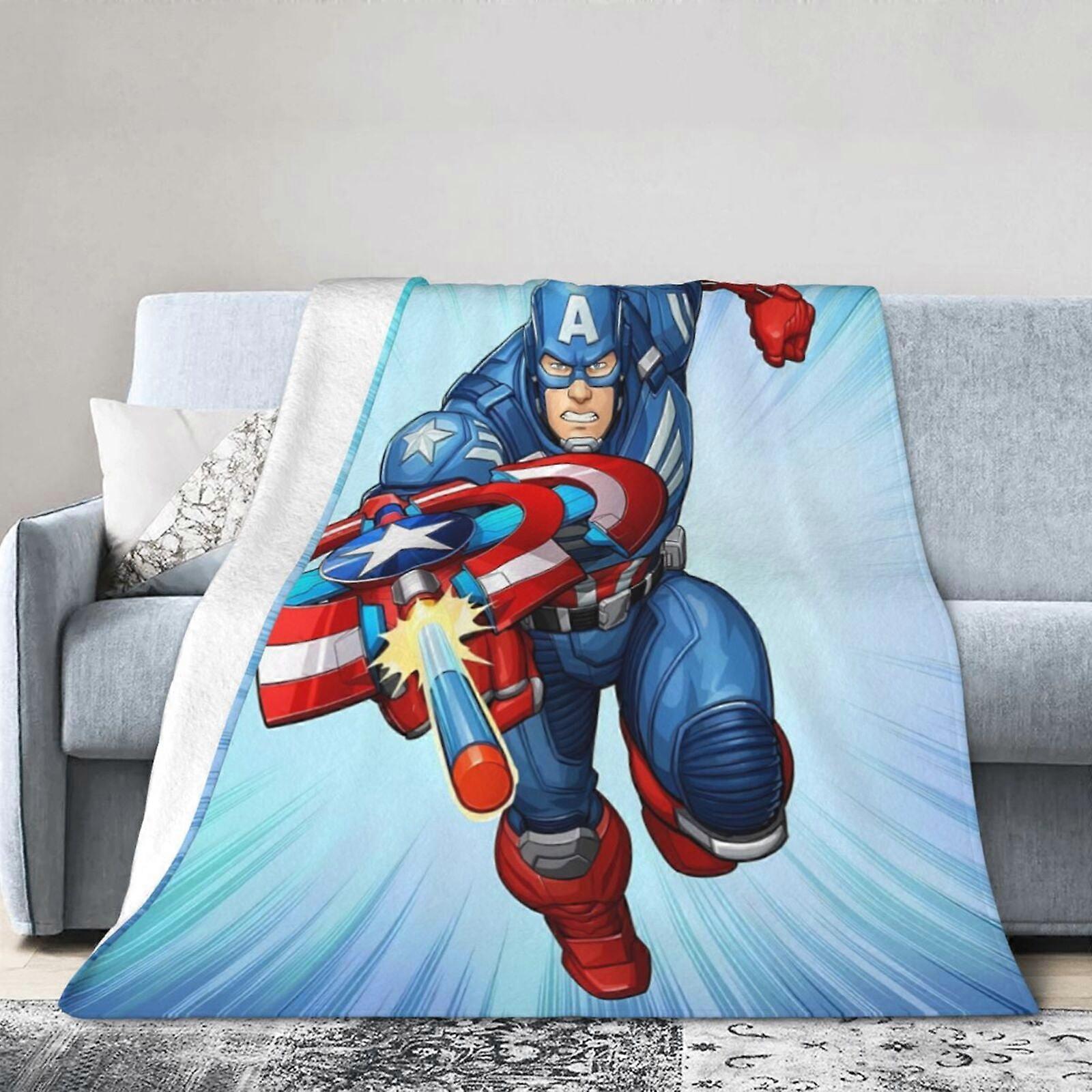 캡틴 아메리카 담요 던지기 침구실 장식 플란넬 담요 침대 소파 60"X50"