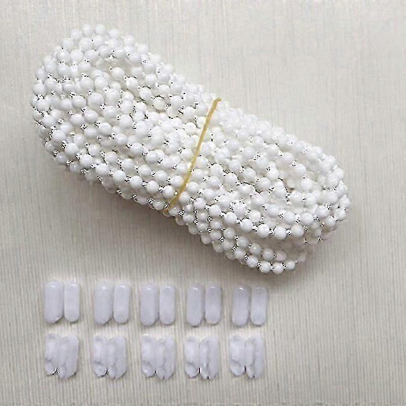 White Vertical Blind Chain with 10 Connectors, 10m Replacement Cord for Venetian Roller Blinds