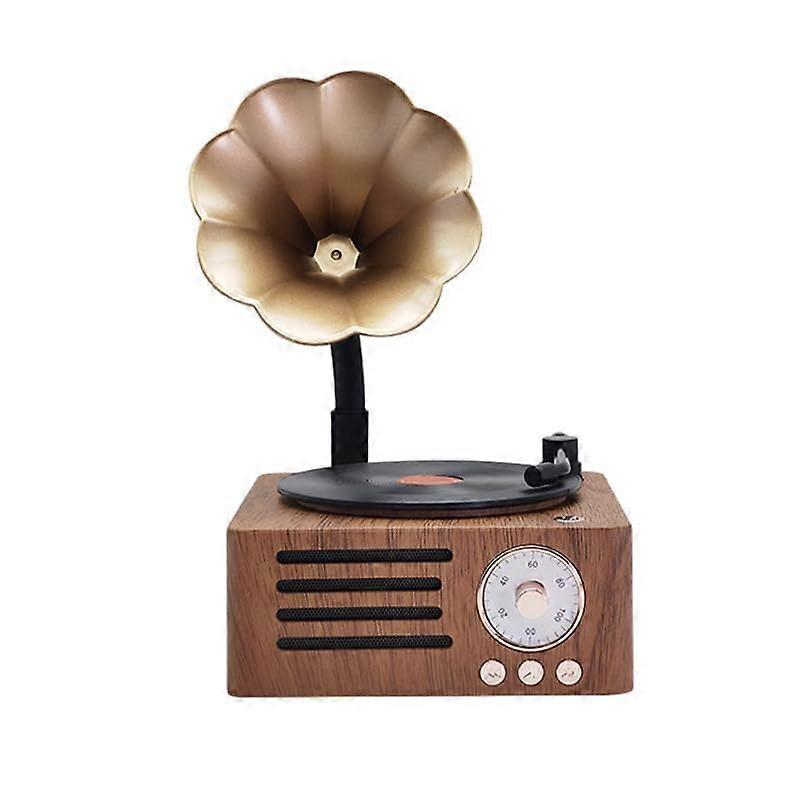 Retro Bluetooth Speaker Beige Model 709 Retro Radio Gramophone Design Portable Wireless Speaker Outdoor