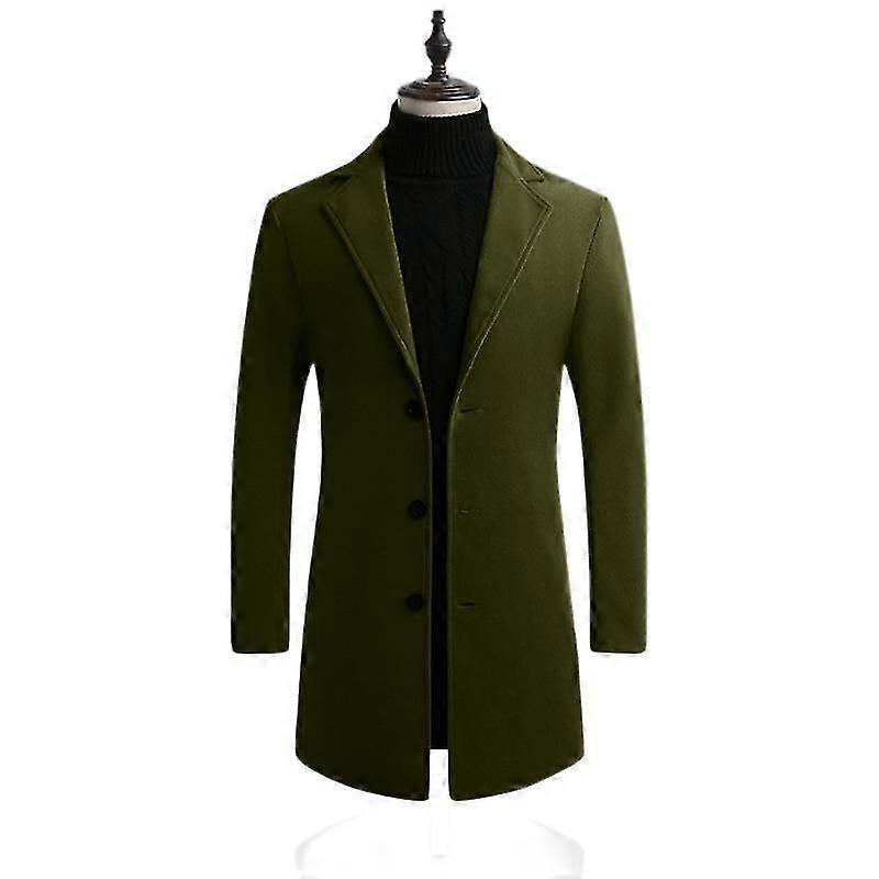 Korean-style Slim Fit Wool Coat: Solid Color, High-quality, Comfortable, Breathable, Skin-friendly,warm, Structured Appearance, Streamlined Silhouette