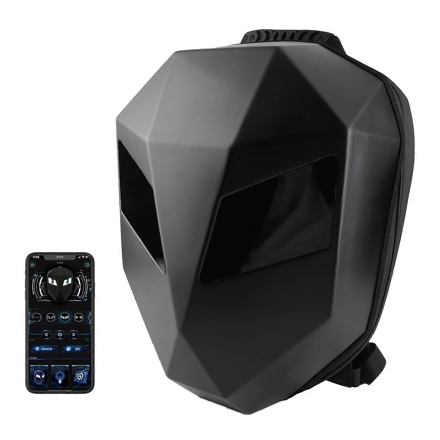 LED Backpack Bluetooth APP Control Programmable Screen Hard Shell Helmet Bag for Travel Motorcycle R