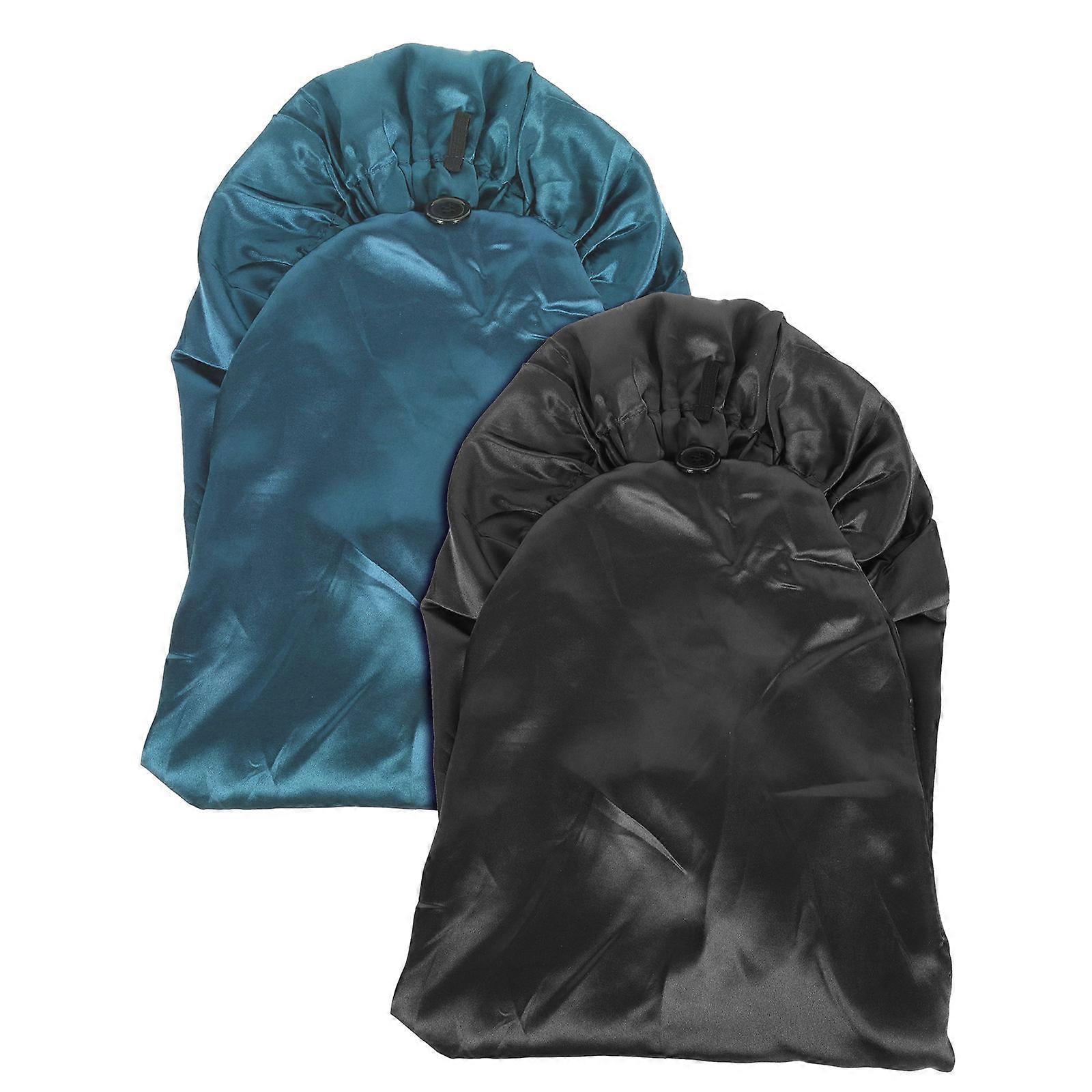 Dam Satin Sovmössa med Elastisk Design 2 Styck Natthårskydd