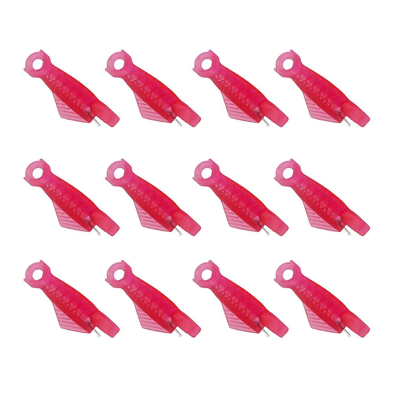 12Pcs Fish Shape Needle Threader Easy and Quick Needle Threading Tool Sewing Aid for Hand Stitching and Tailoring Craft  Pink