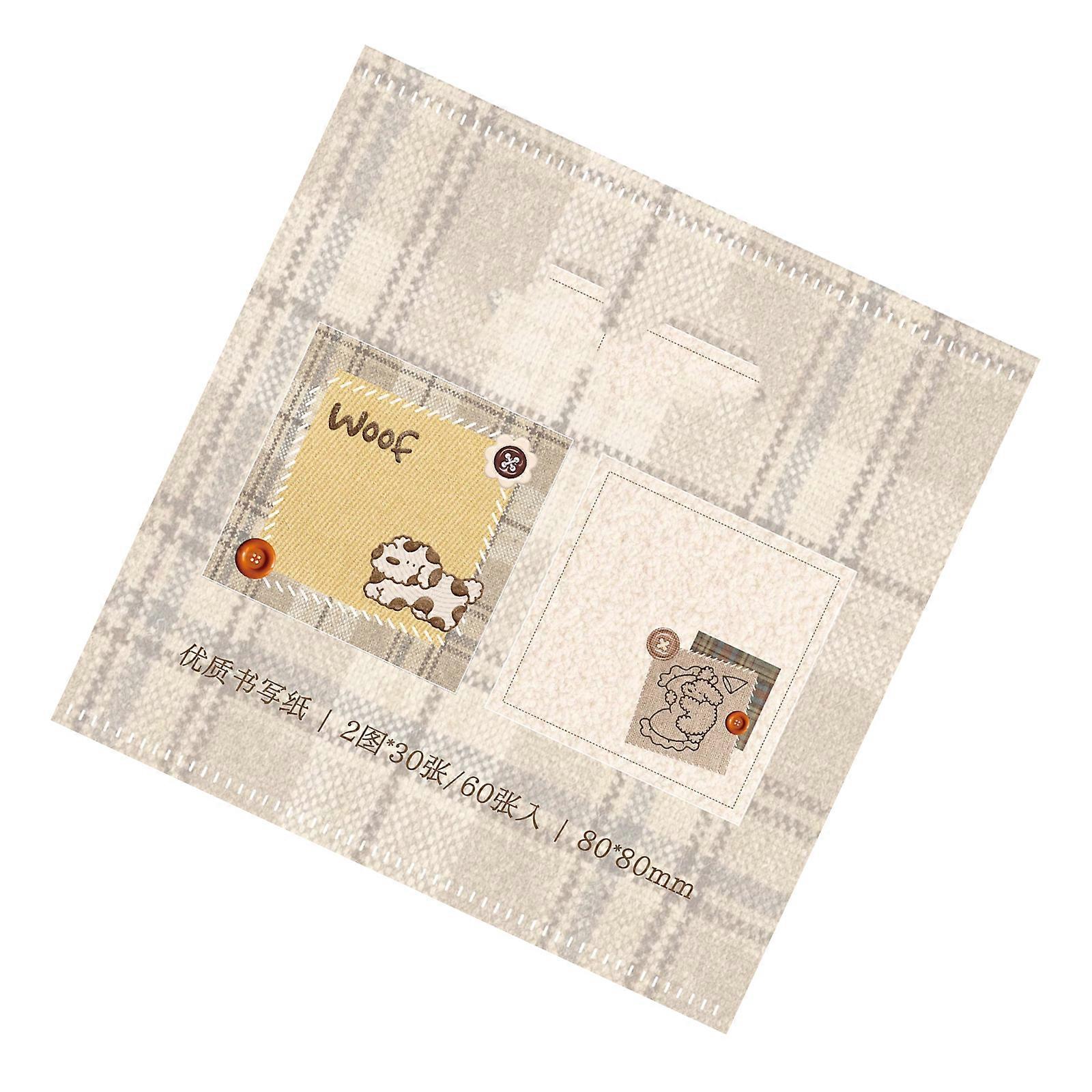 60 Sheets Decorative Journaling Paper 80x80MM Notepads Memos Sheet For Planner Journal Notebook Scrapbooking Decoration Multicolor