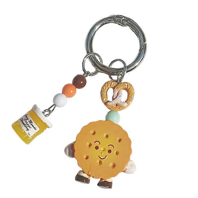 Unique Handmade Bag Pendant Keychain Charm Bread Shape Bag Ornament Resin Texture Suitable for Office and School Decors Multicolor