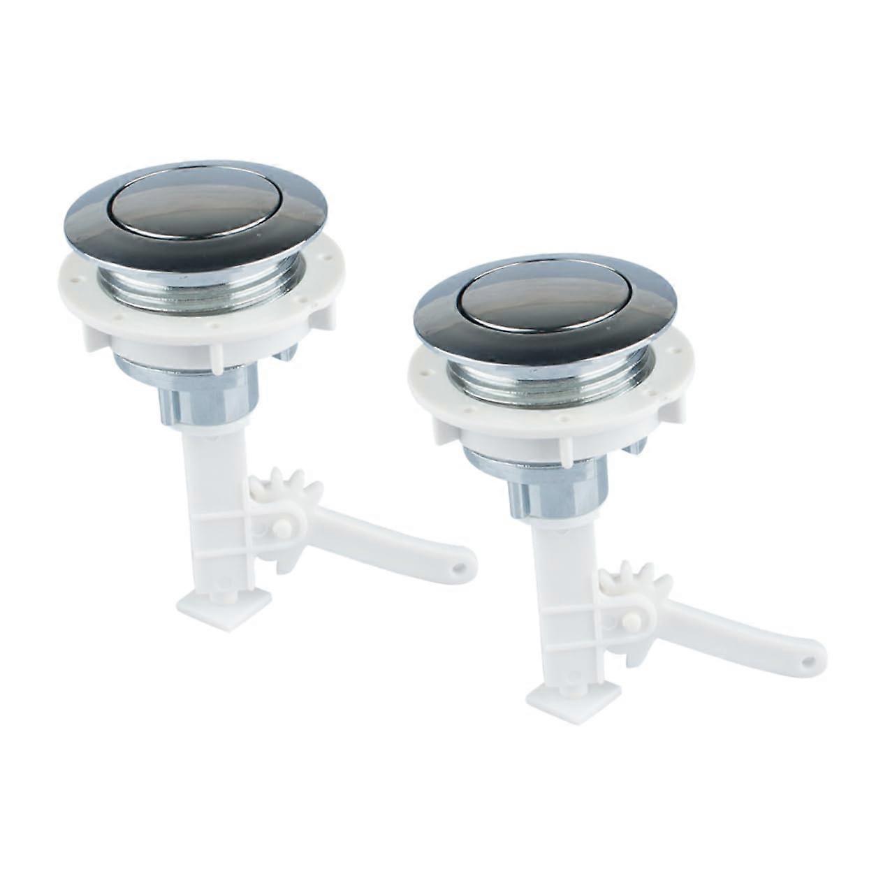 Universal Toilet Flush Button Replacement Set of 2, Single Push Tank Actuator for Bathroom Closestool