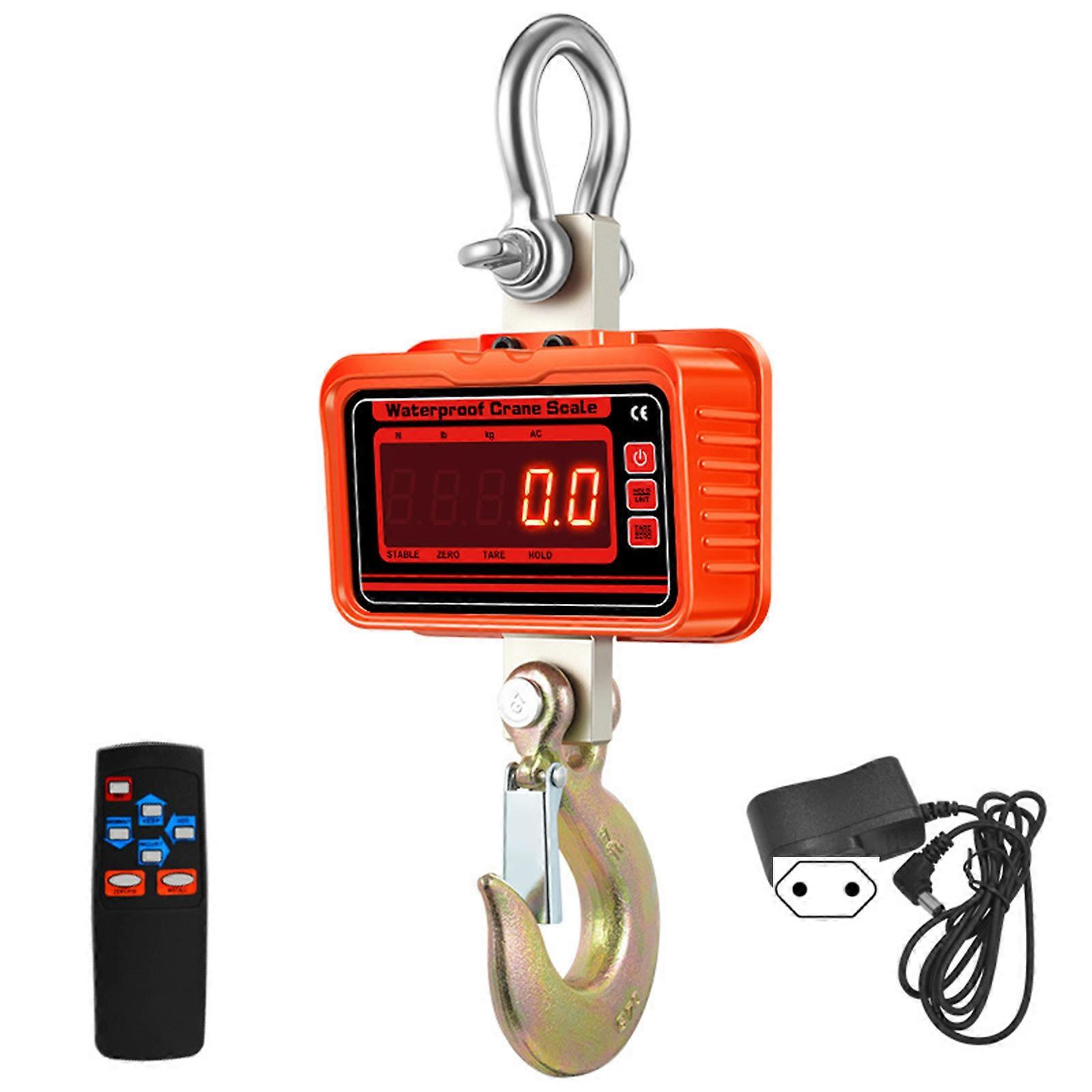 Waterproof Cranes Scale 3 Ton Capacity Aluminum Hanging Hook Digital LCD Screen Portable Weight Measurement Tool for Home Multicolor