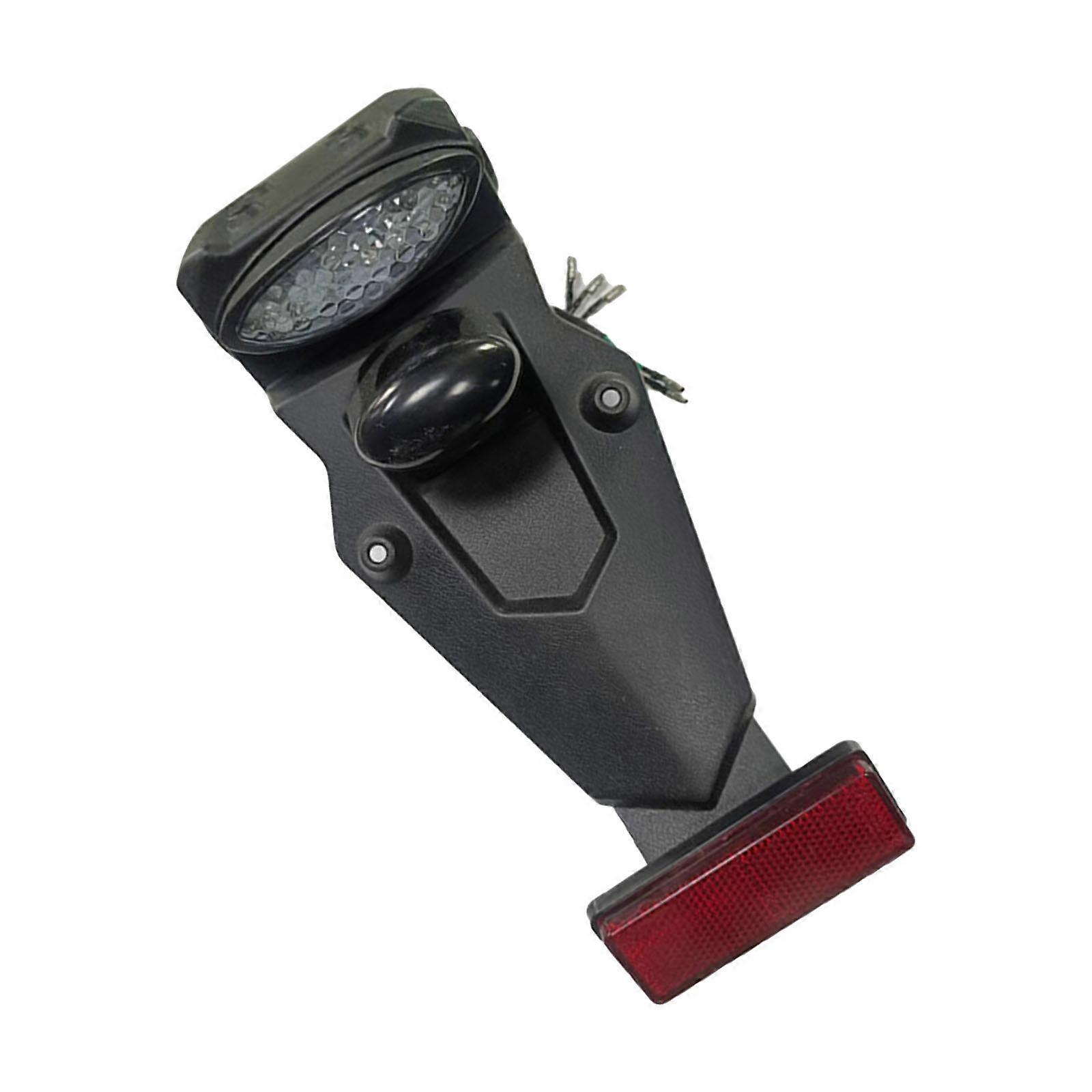 Rear Mudguard Wheel Cover with LED Brake Light Warning Tail Light Lamp for Most Motorcycle Rear Fenders Mudguard  white shell