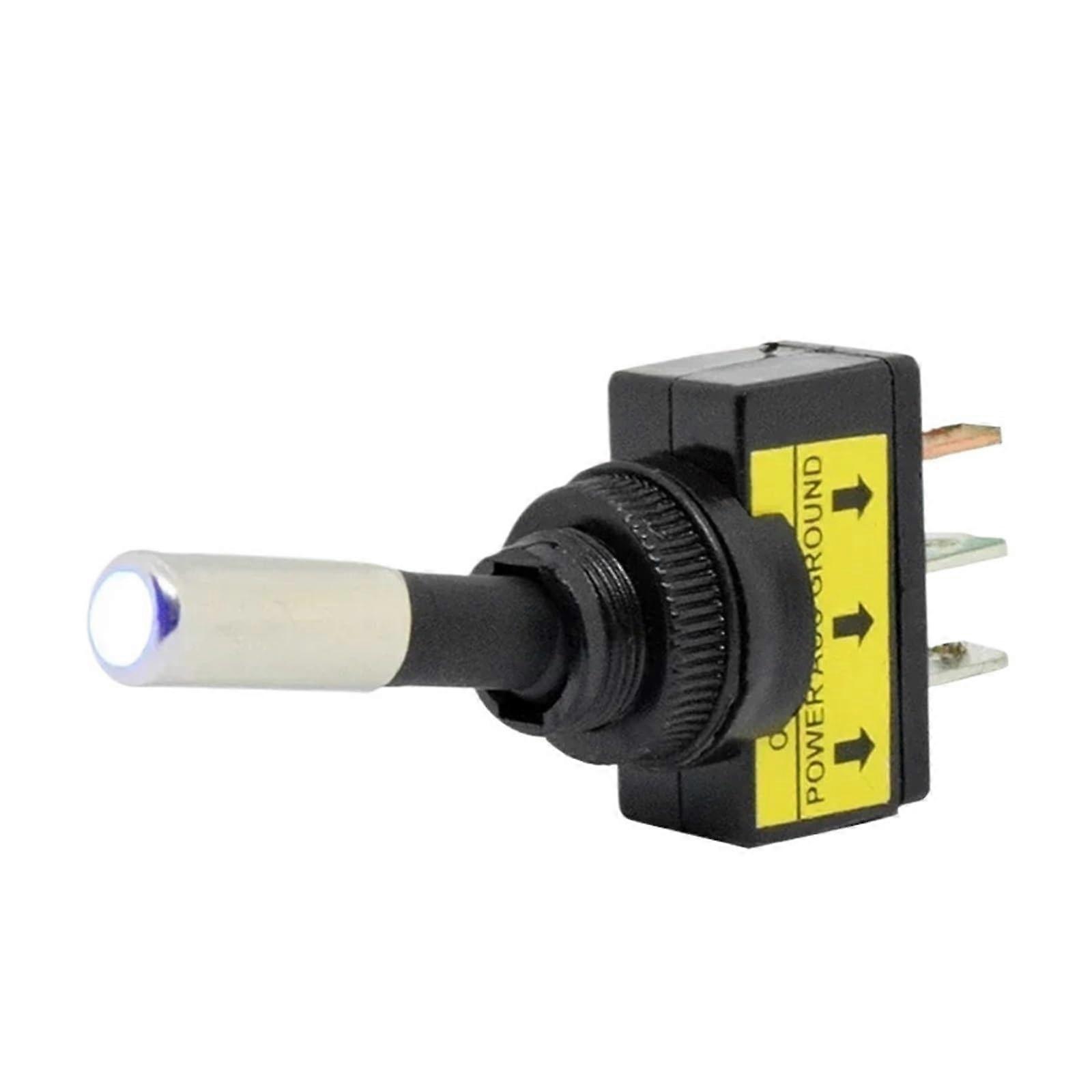 Waterproof Toggle Switch 12mm ON/OFF 24V DC Green LED 3Pin Illuminated Car Boat Rocker