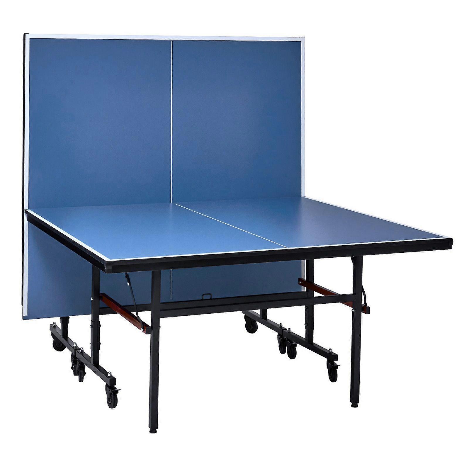 Ping Pong Table, Professional Table Tennis Game, Indoor MDF Portable, Foldable with Quick Clamp Net and Lockable Wheel, 18mm Tabletops