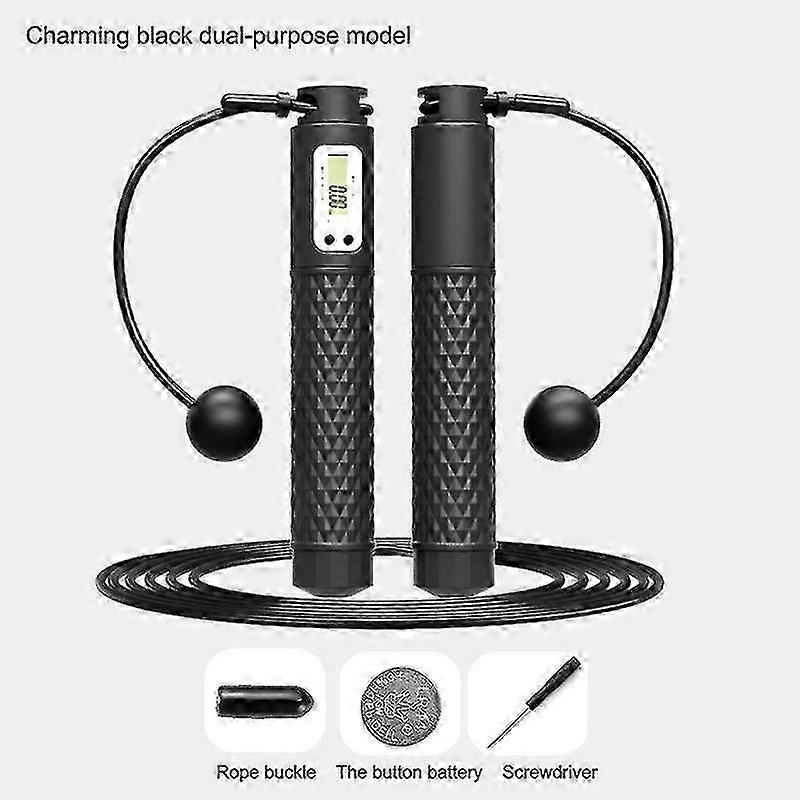 Digital Skipping Rope 2in1 Dual Cordless + Rope Jump Calories Jumping Counter Ou