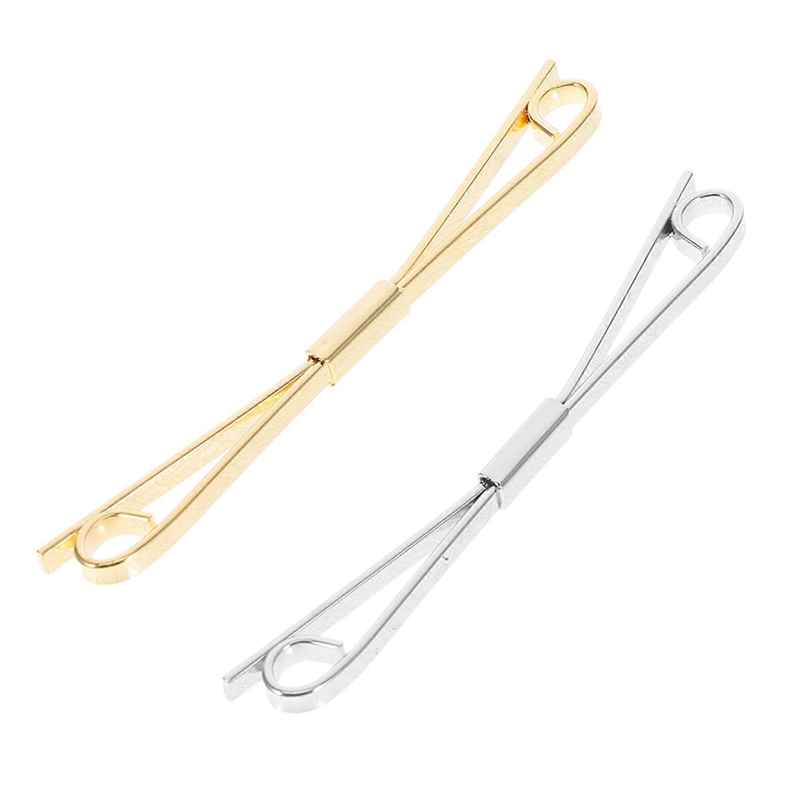 Sweater Collar Clip Copper Clothing Accessory Women Fastening Rectangular 2Pcs