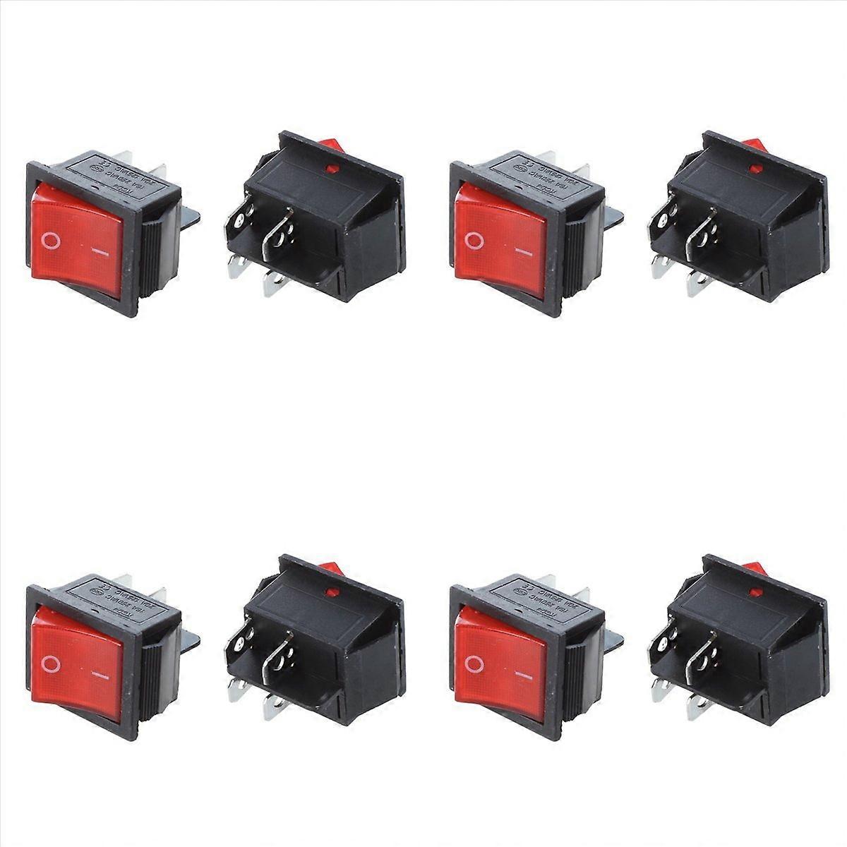8 Pcs KCD4 DPST on-OFF 4 Pin Rocker Boat Switch 15A/20A AC 250V/125V