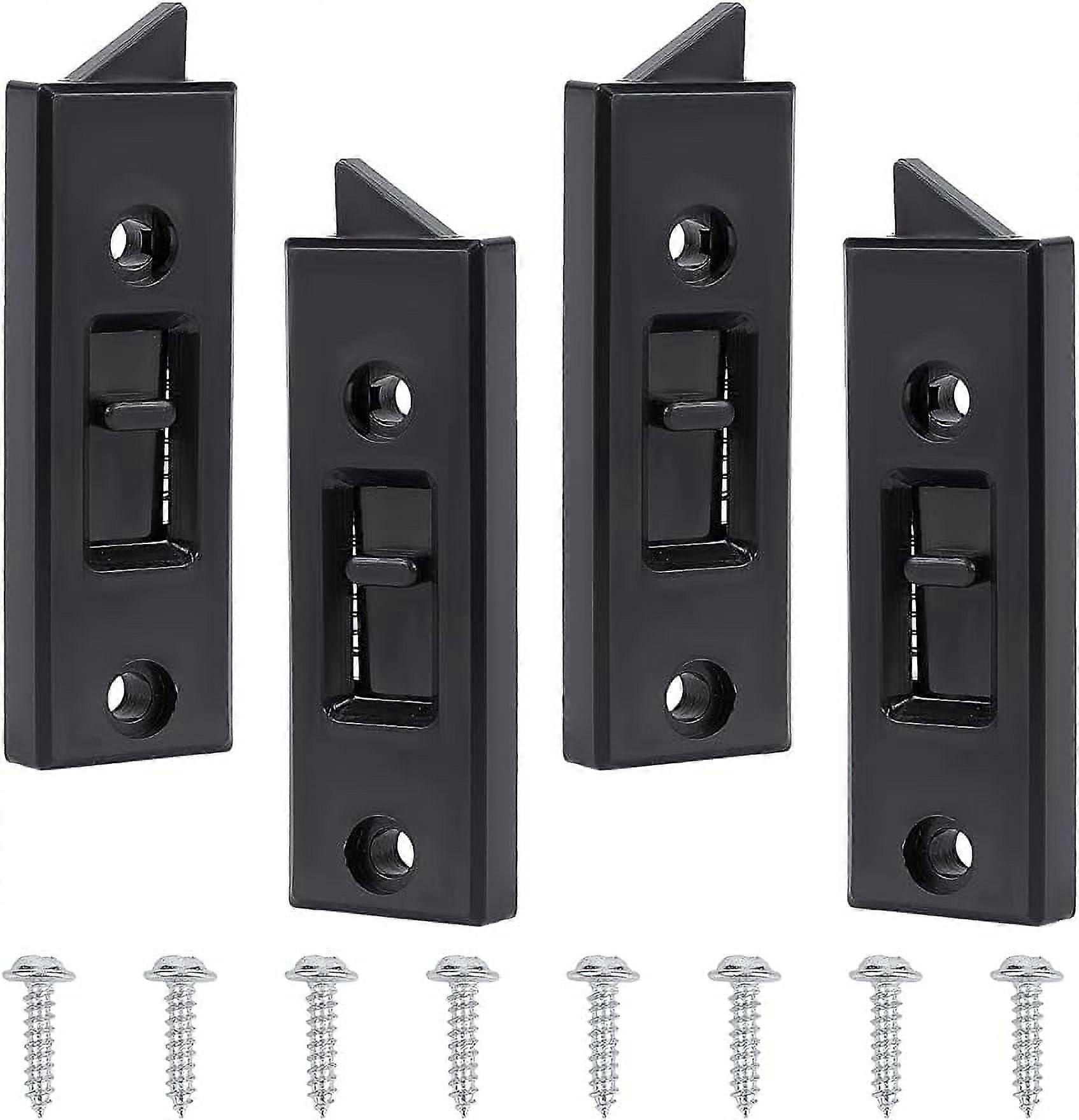 2 Pairs Tilt Latch Replacement Window Locks with 8Pcs Screws, Plastic Snap-in 2 Hole Spacing for Home Windows