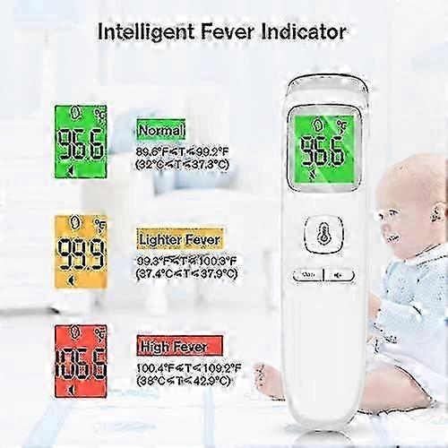 w Forehead Thermometer, Baby and Adults Thermometer with Fever Alarm, LCD Display and Memory Function, Ideal for Whole Family