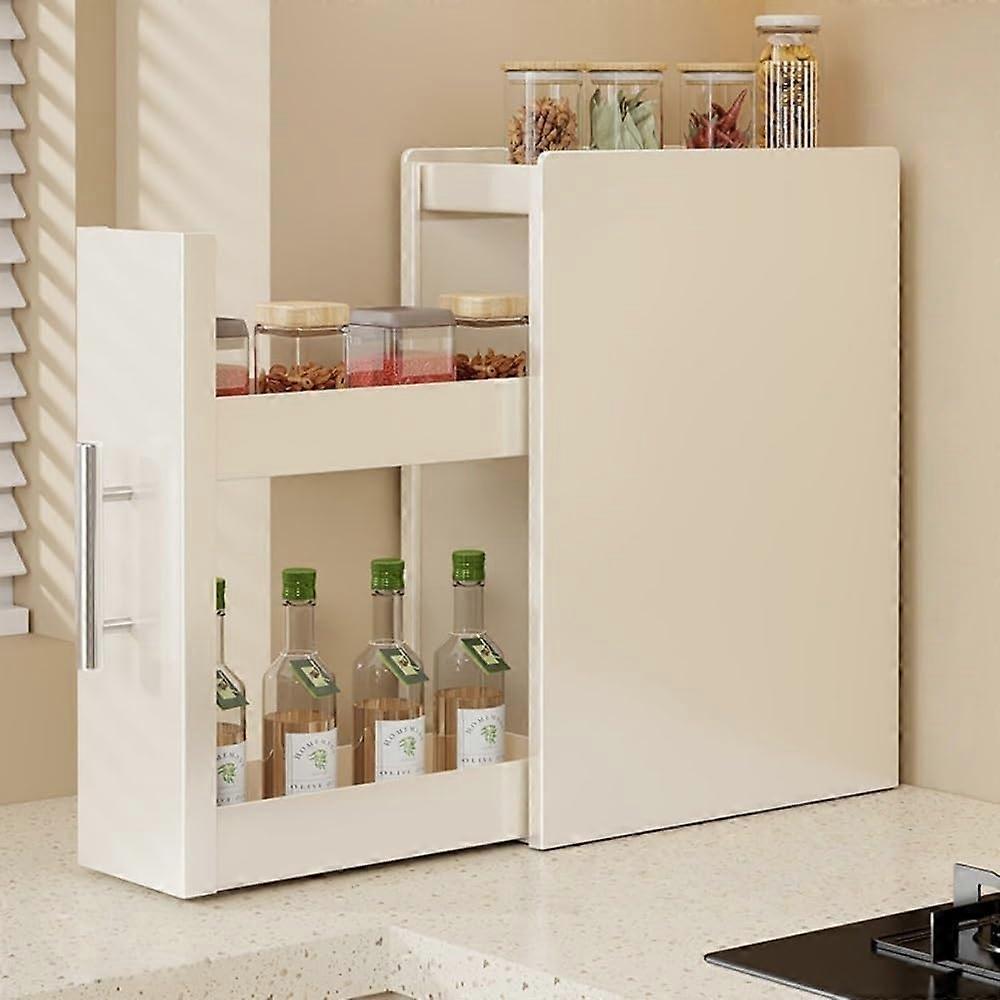 Sliding Spice Rack 2/3 Tier PullOut Cabinet Organizer with Drawer Hooks Metal for Kitchen Storage