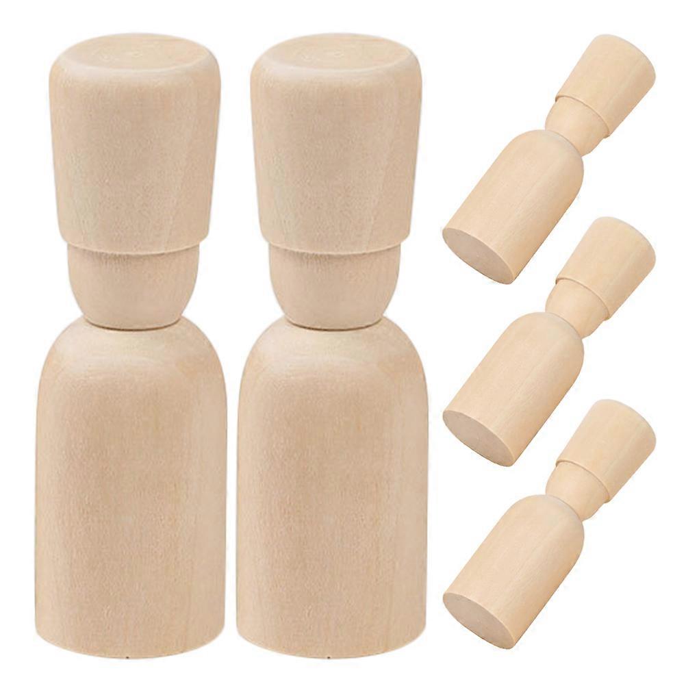 Creative Development Blank Dolls Peg Shape For Home Decoration 5 Pcs