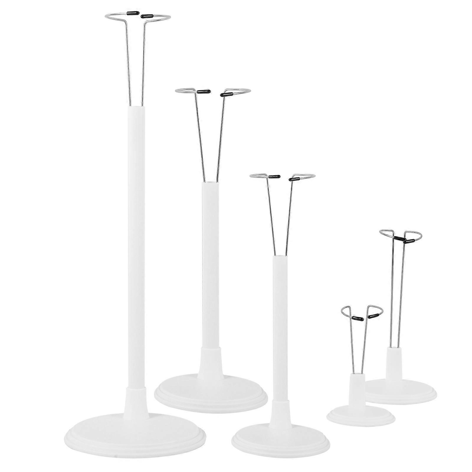 Doll Support Stand Adjustable Doll Display Holder for Display Use 5Pcs White