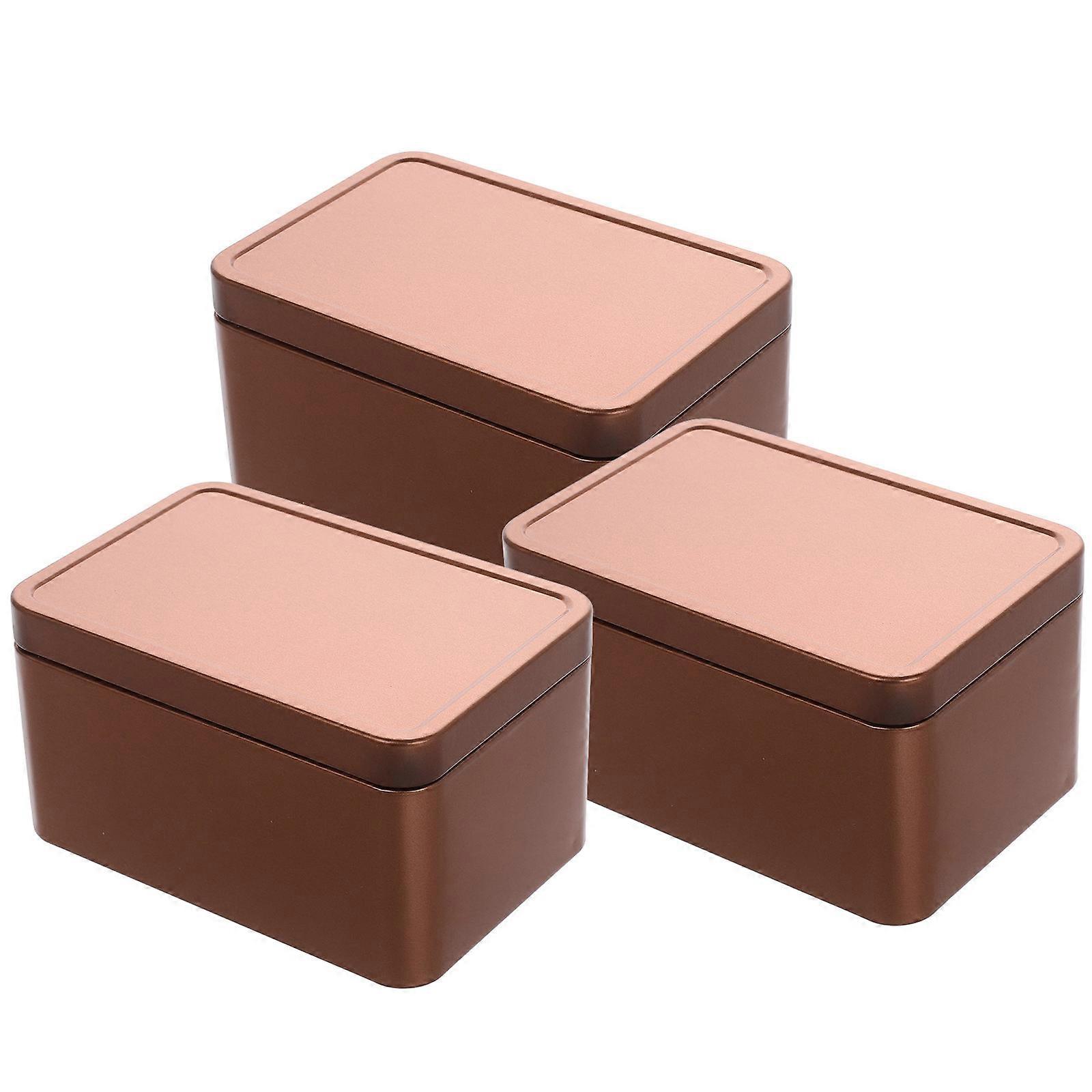 Iron Box Storage 3Pcs Metal Rectangular Tins for Card and Candy Storage