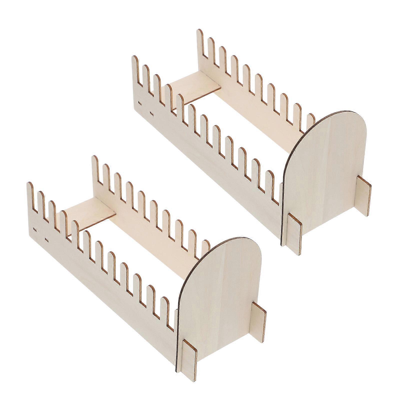 Card Display Stand Wood Organizer for Postcard Holder 2Pcs Display Rack