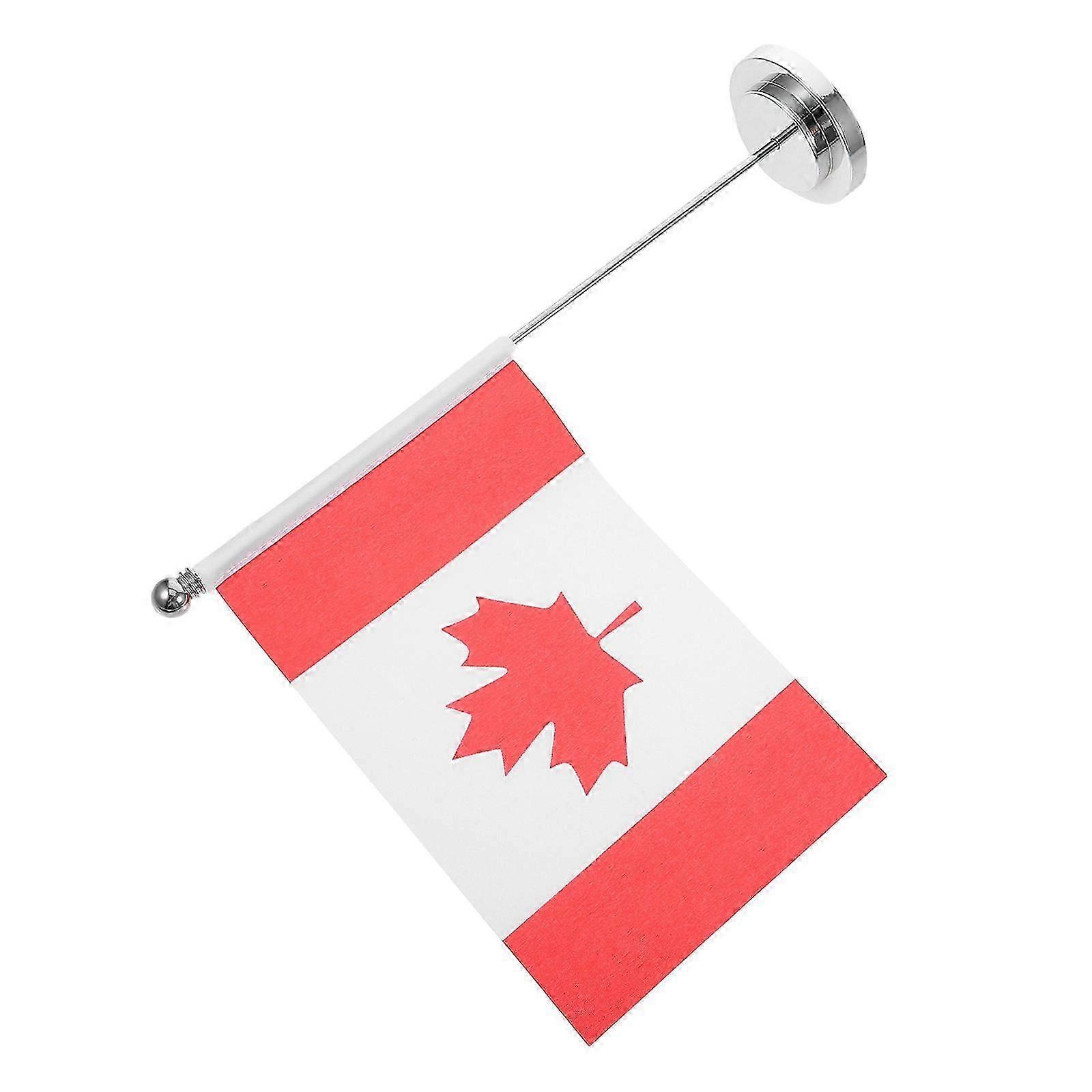 Mini Canada Flag 2Pcs Polyester Desk Flags for Decoration