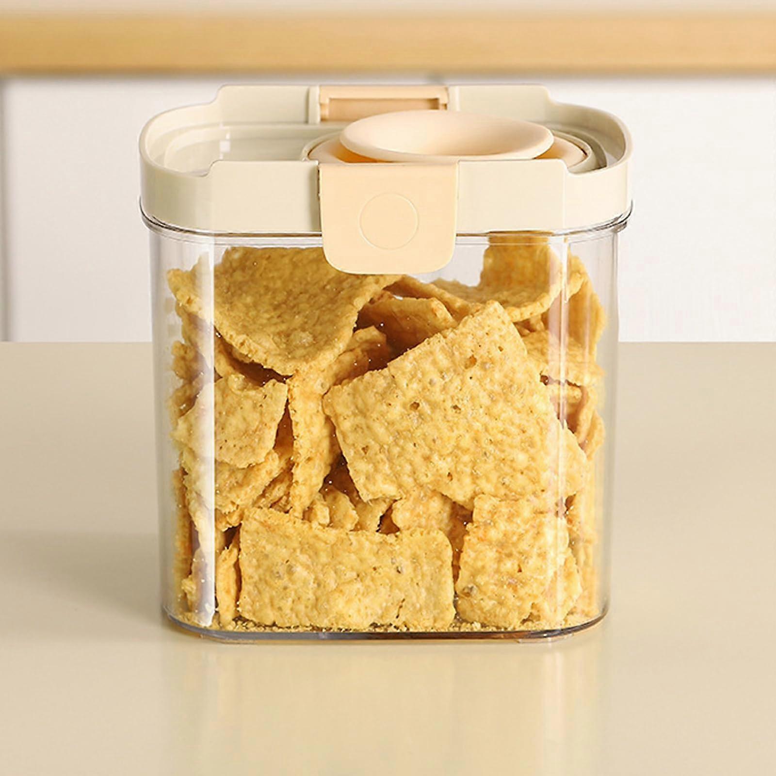 Airtight Spice Container with Locking Lid, Clear Stackable FoodGrade Kitchen Storage Jar