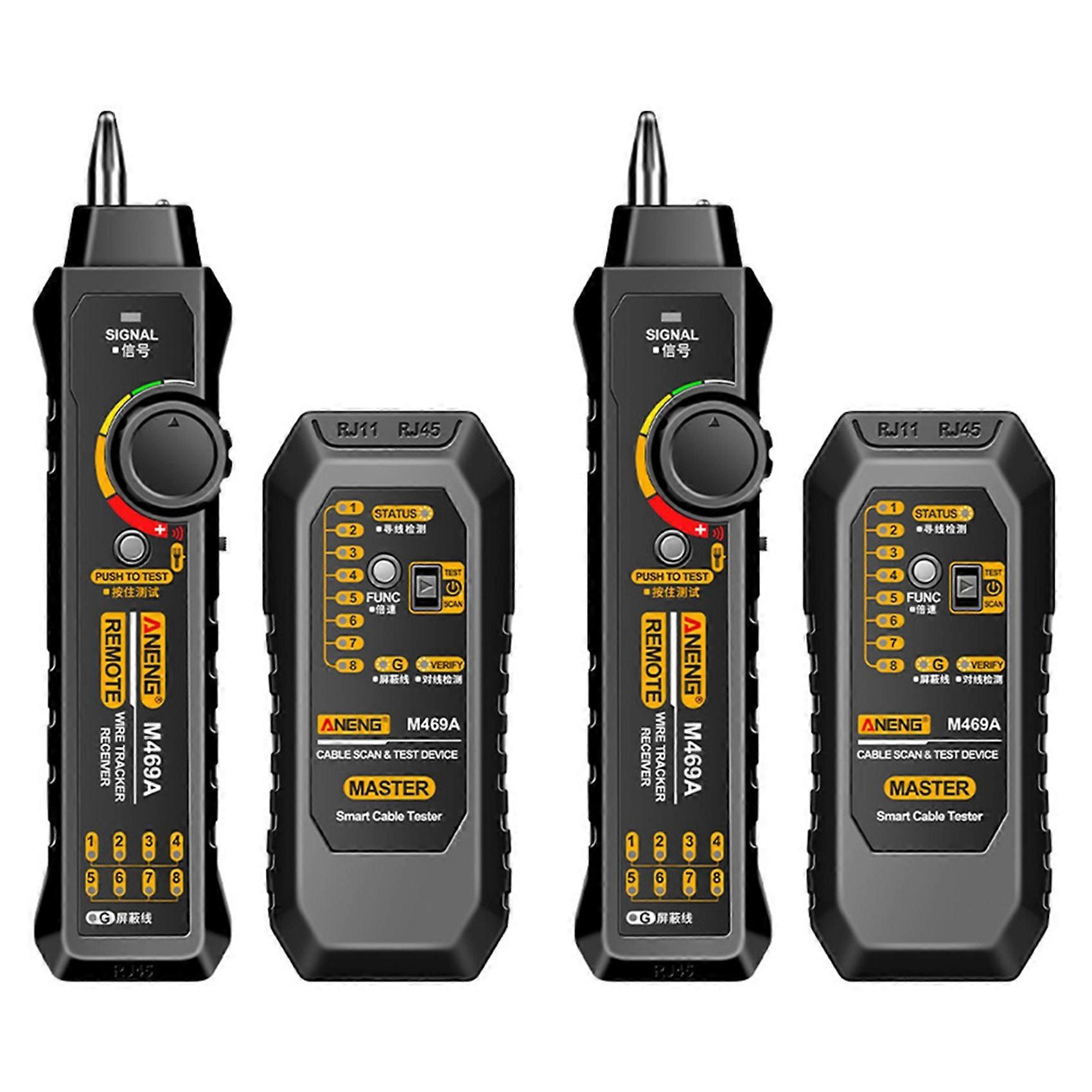 4X ANENG M469A Network Cable Finder RJ45 RJ11 LAN Cable Finder Tester Anti-Interference Testing Black