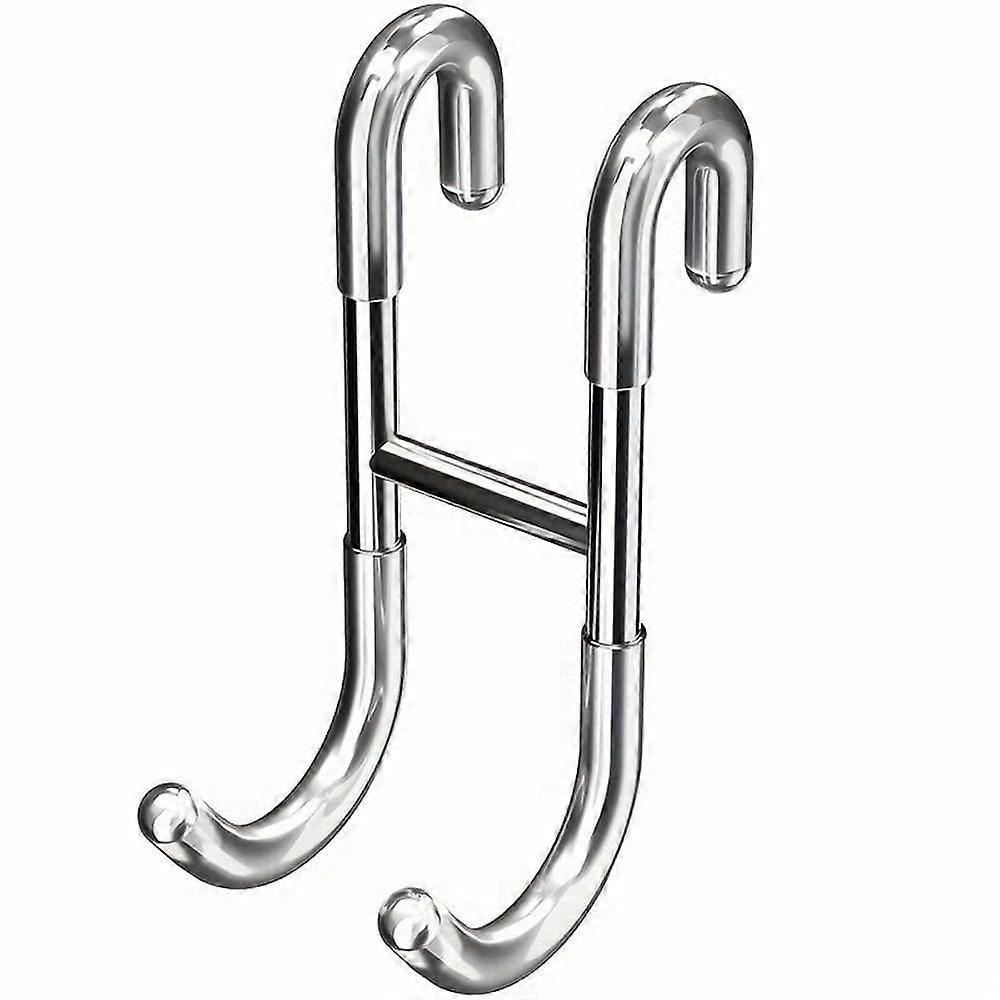 Stainless Steel SShaped Shower Hook with Rustproof NoDrill Design and Silicone Grip, Silver 12cm
