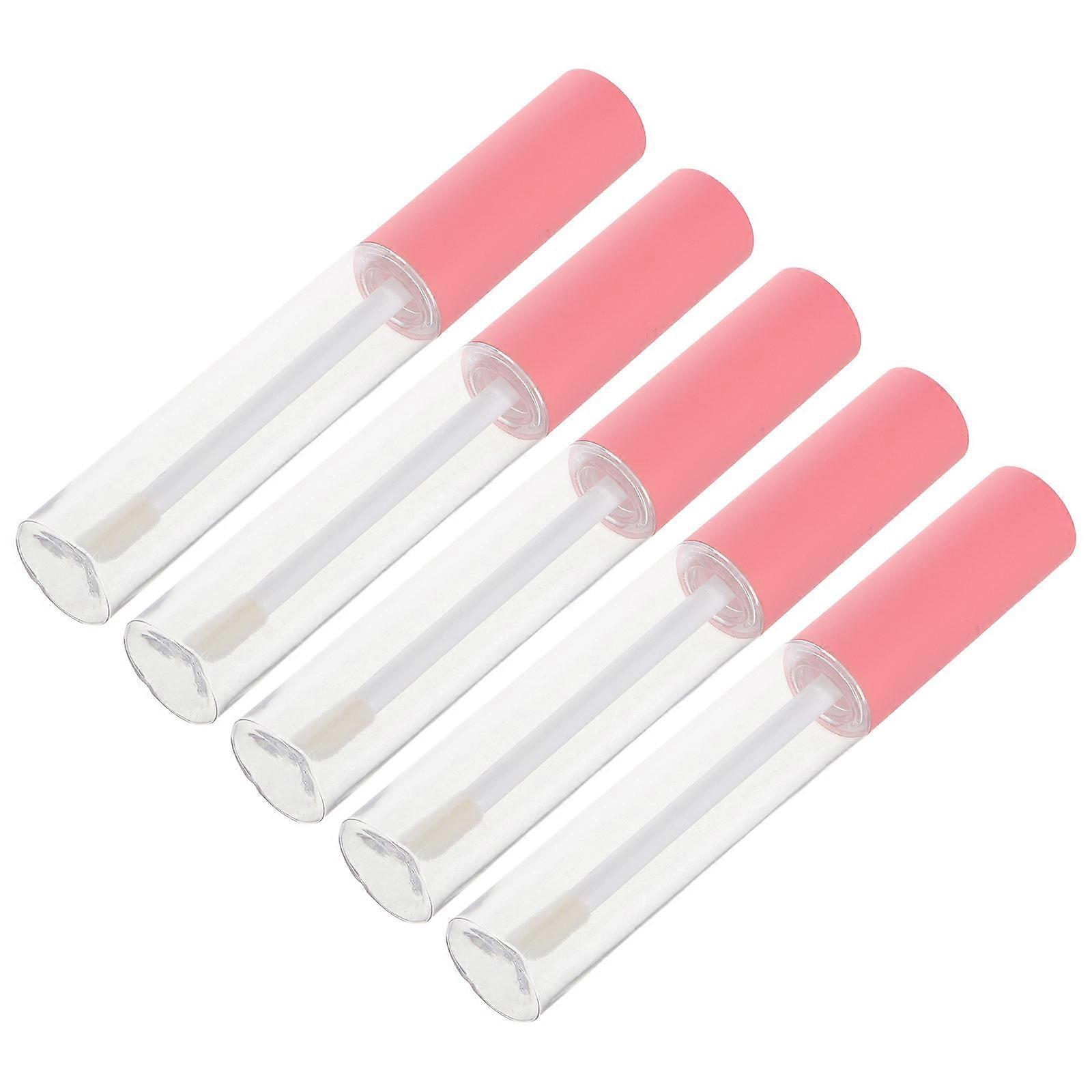 Clear Lip Balm Tubes for Lip Gloss Making Plastic Pink 15Pcs