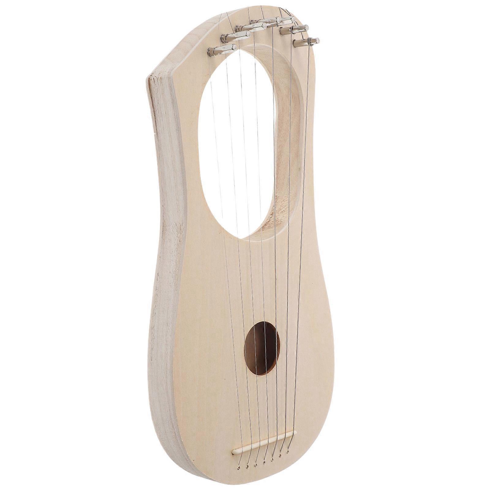 7 String Wooden Lyre Harp DIY Kit for Beginners Assemble Musical Instrument Set