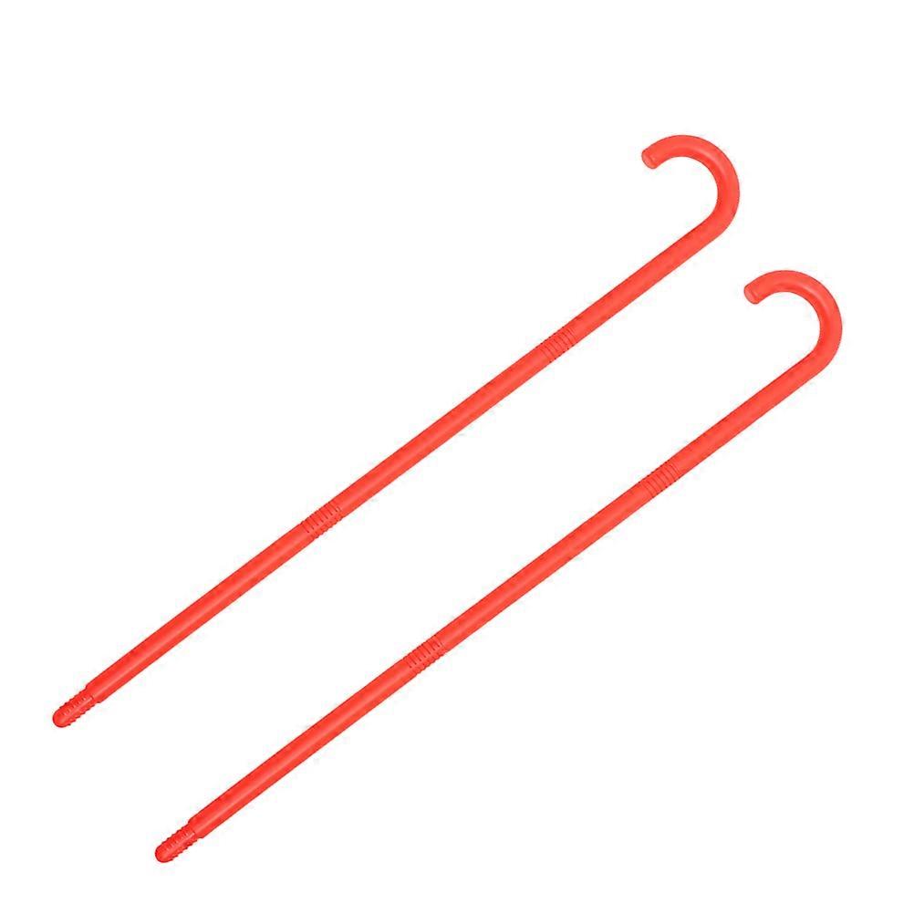 Toy Kids Dance Cane for Dance Performance 2Pcs Red Crutch