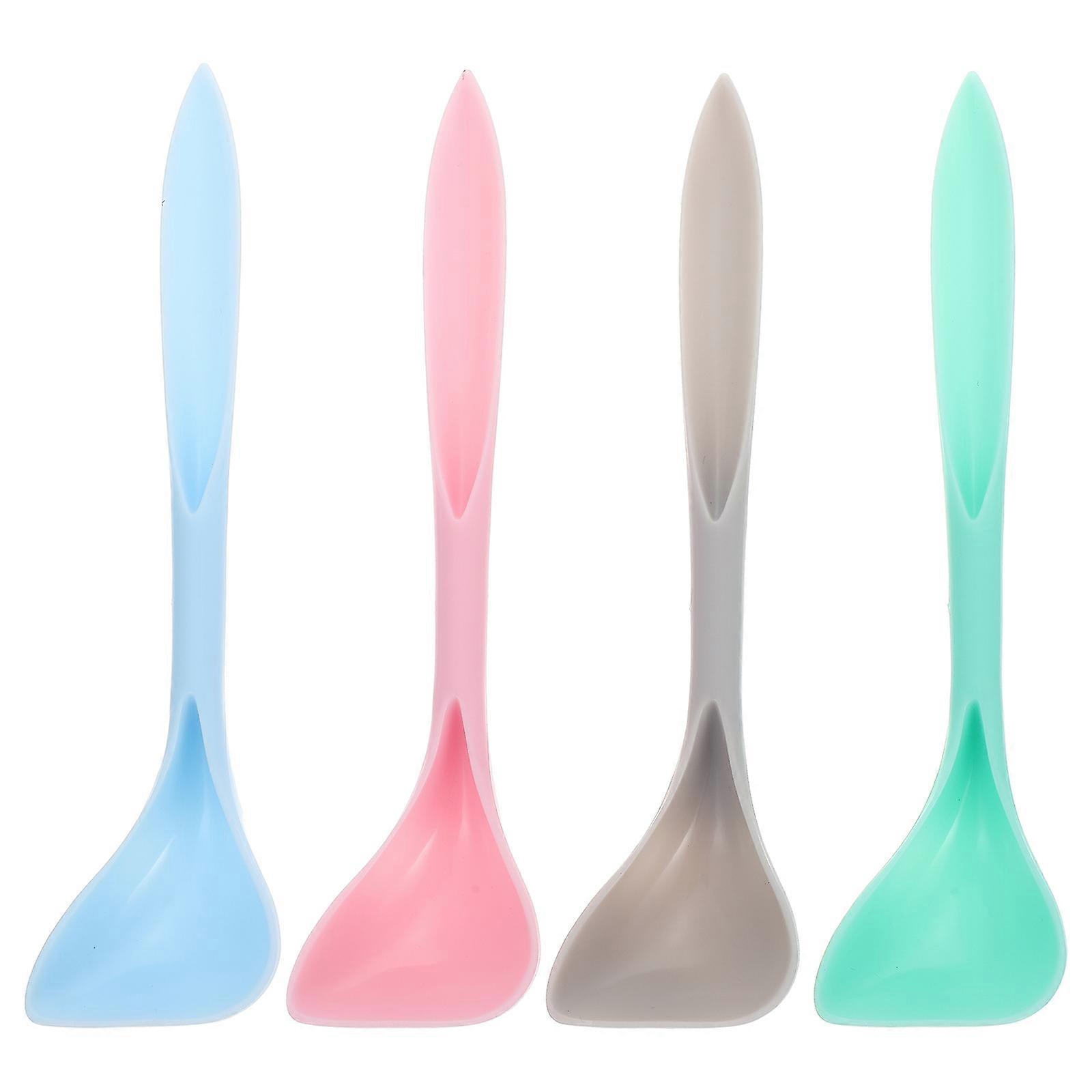 4Pcs Stirring Spoons Multi-Function Can Spoon For Household Use Reaching Bottom And Corners Plastic Utensils