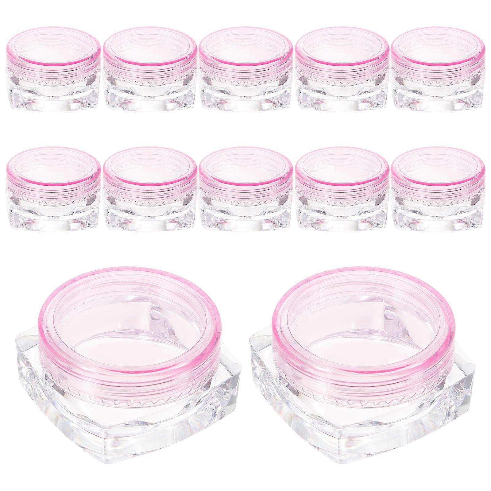 Empty Cream Bottle Refillable Cosmetic Jars for Home Use 48Pcs Pink