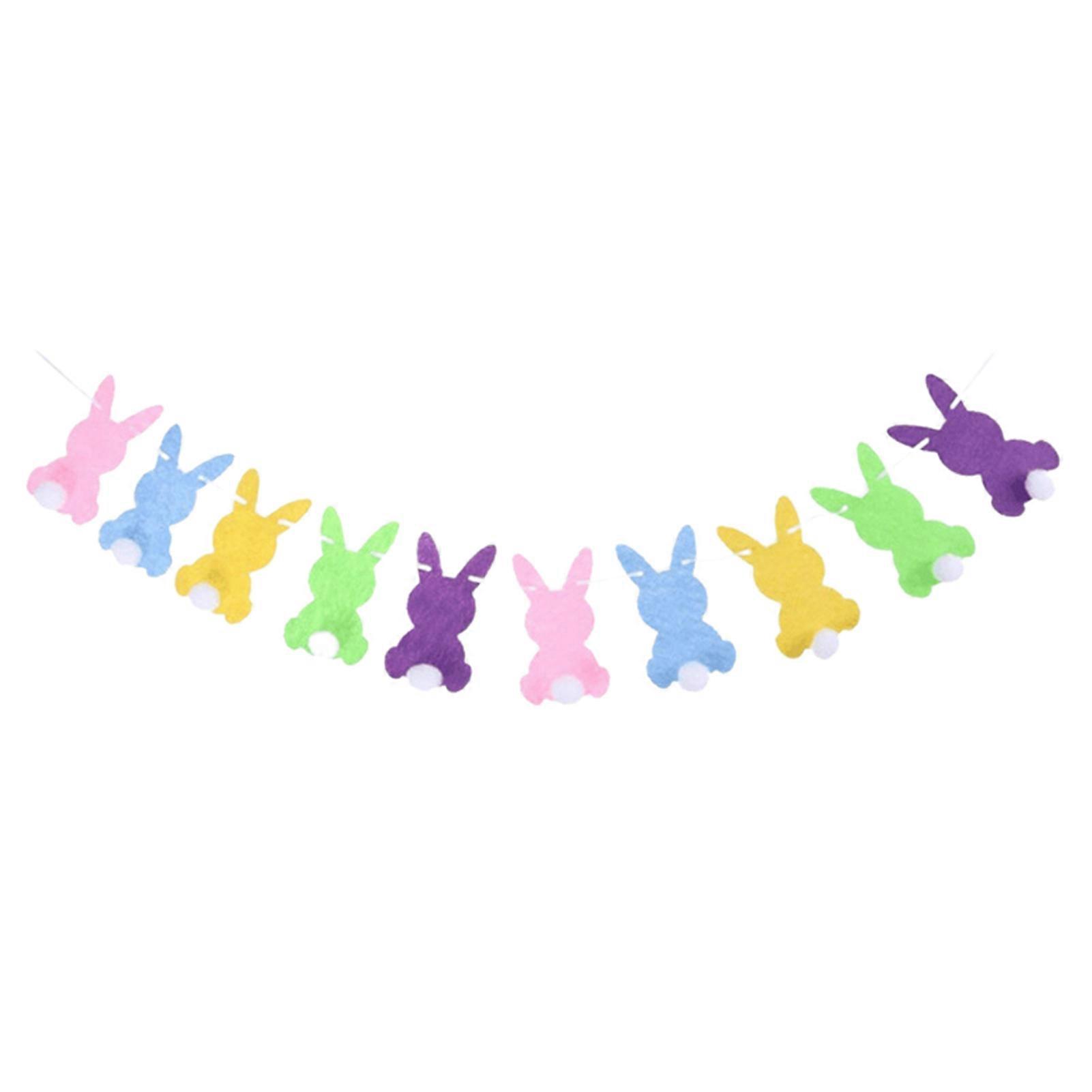 Anti-Fade Easter Banner - Precise Cutting, Delicate Shape, Foldable Happy Easter Rabbit Ball Hanging Backdrop Flag for Party Accessories