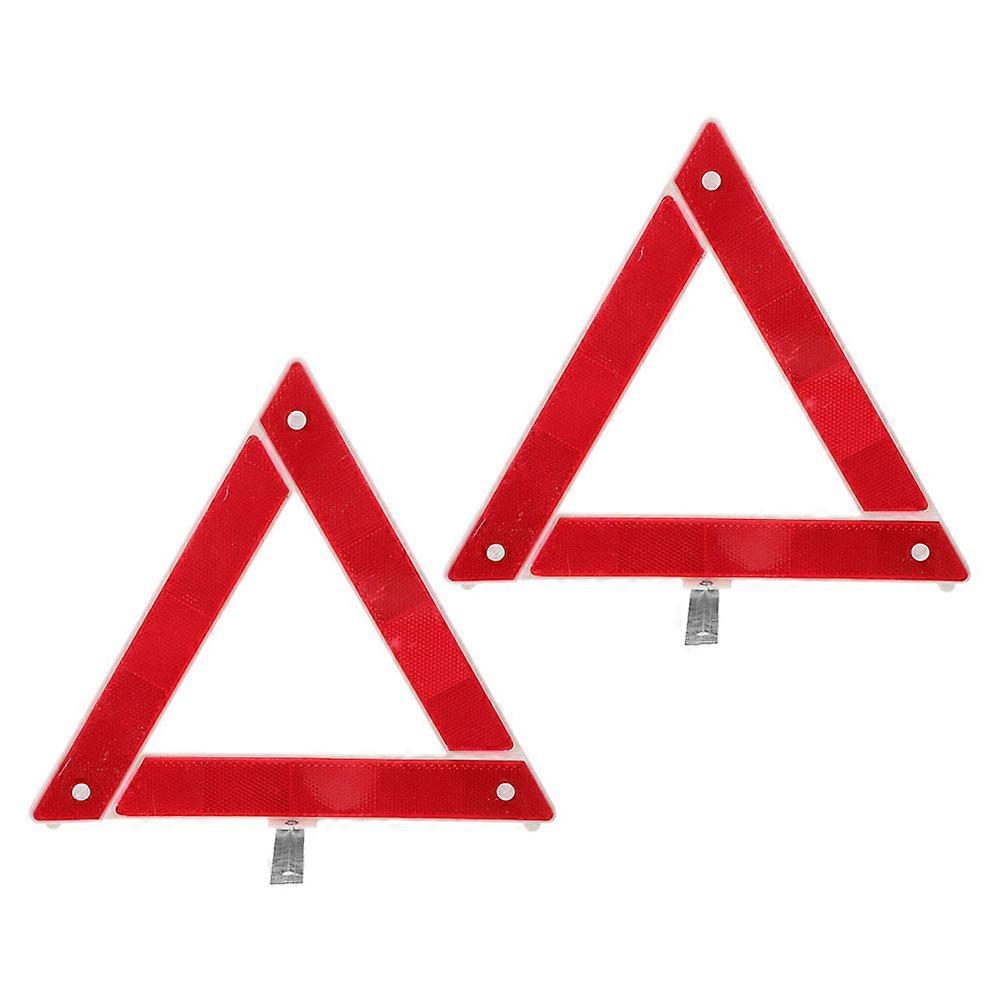 MLINS 2pcs Foldable Car Reflective Triangle Emergency Sign Warning Tripod for Highway Safety and Roadside Emergency Use