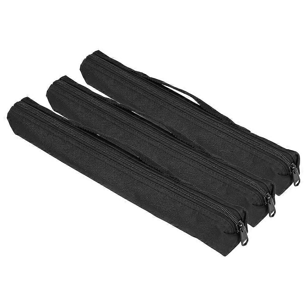 Black Oxford Fabric Flute Case for Storage Use 3Pcs Recorder Storage Bag