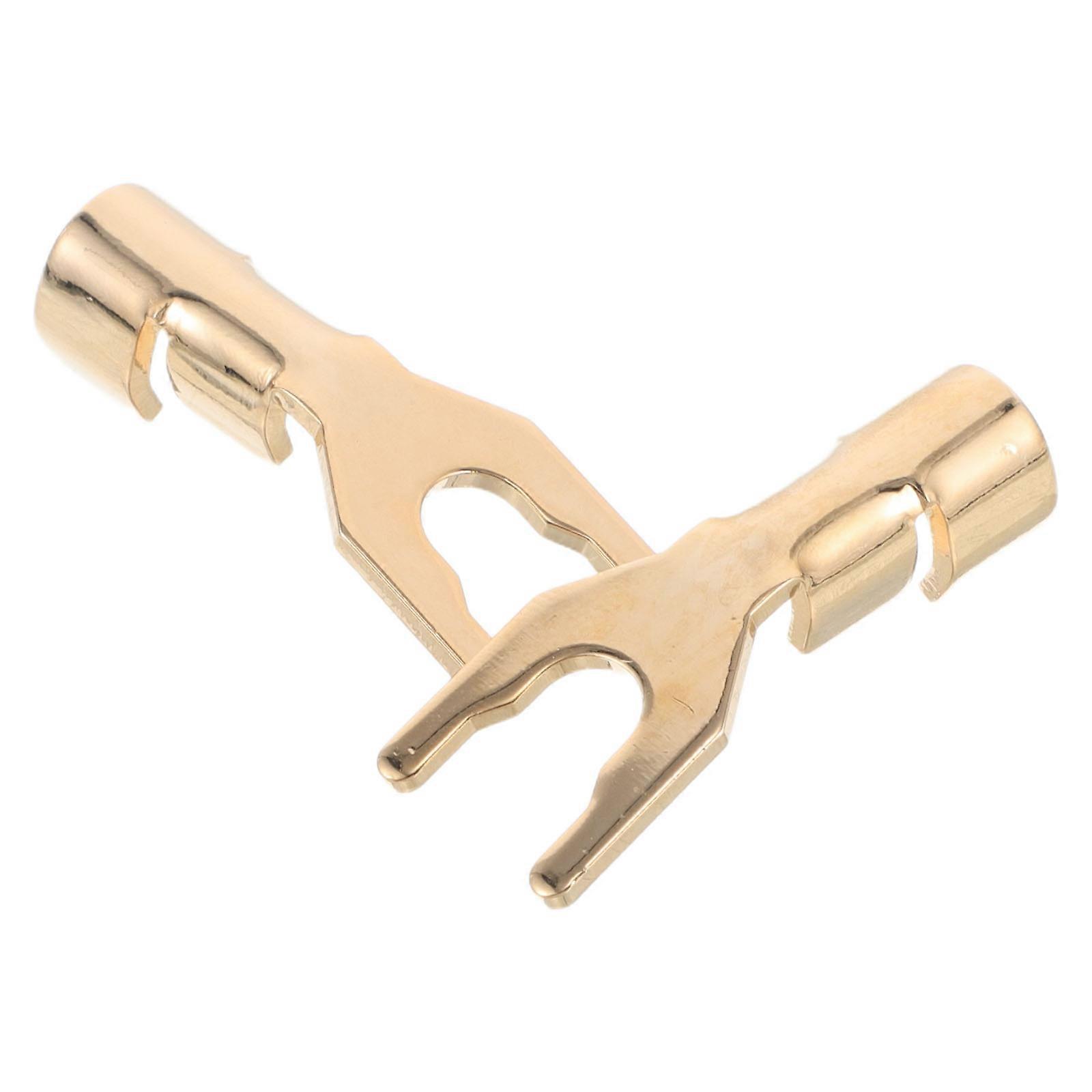 Golden Metal Speaker Connectors for Connection Use with Excellent Workmanship and Wide Compatibility 2pcs